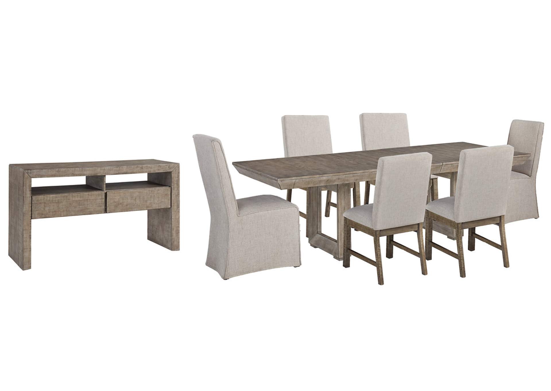 Langford Dining Table and 6 Chairs with Storage,Millennium