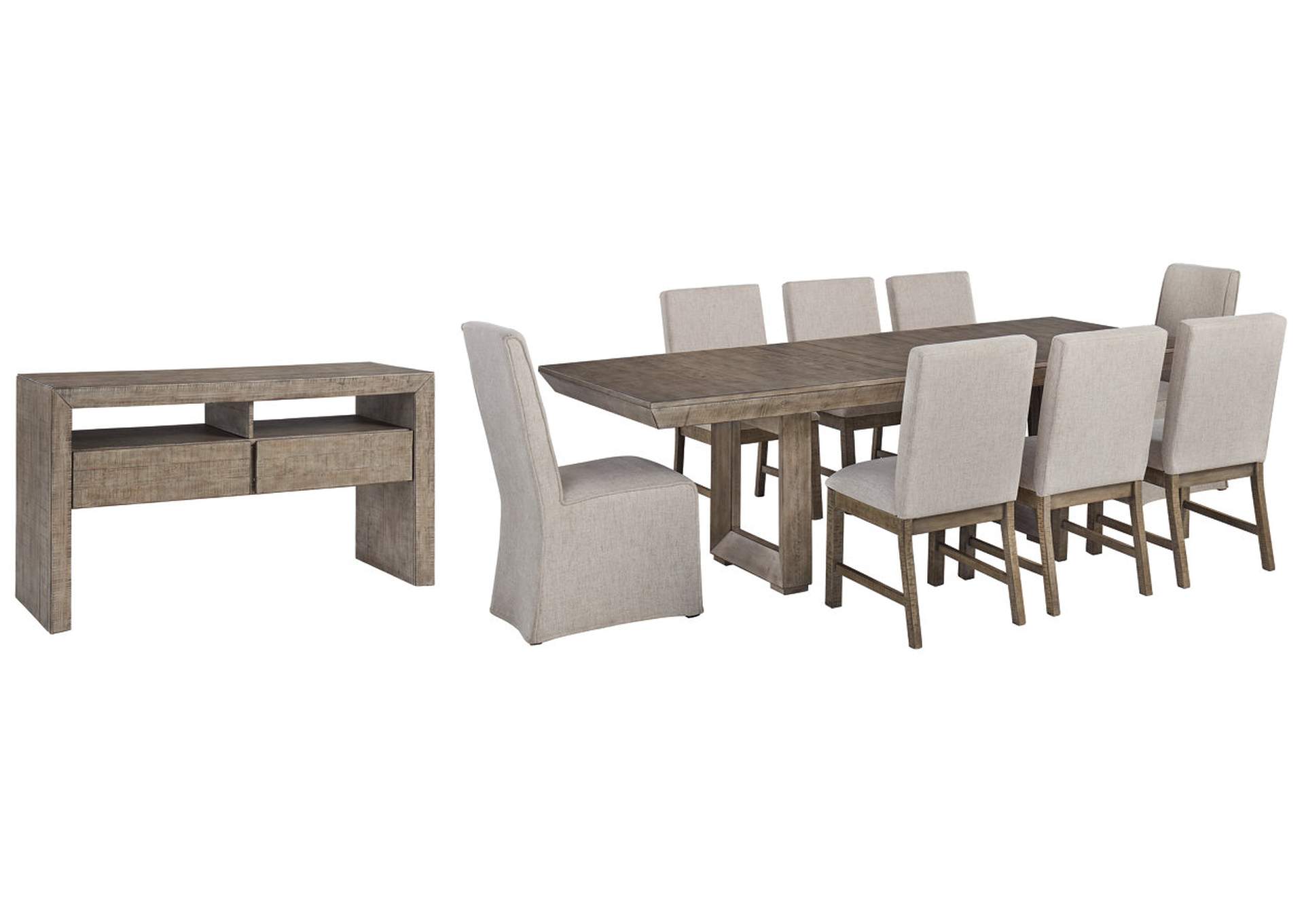 Langford Dining Table and 8 Chairs with Storage,Millennium