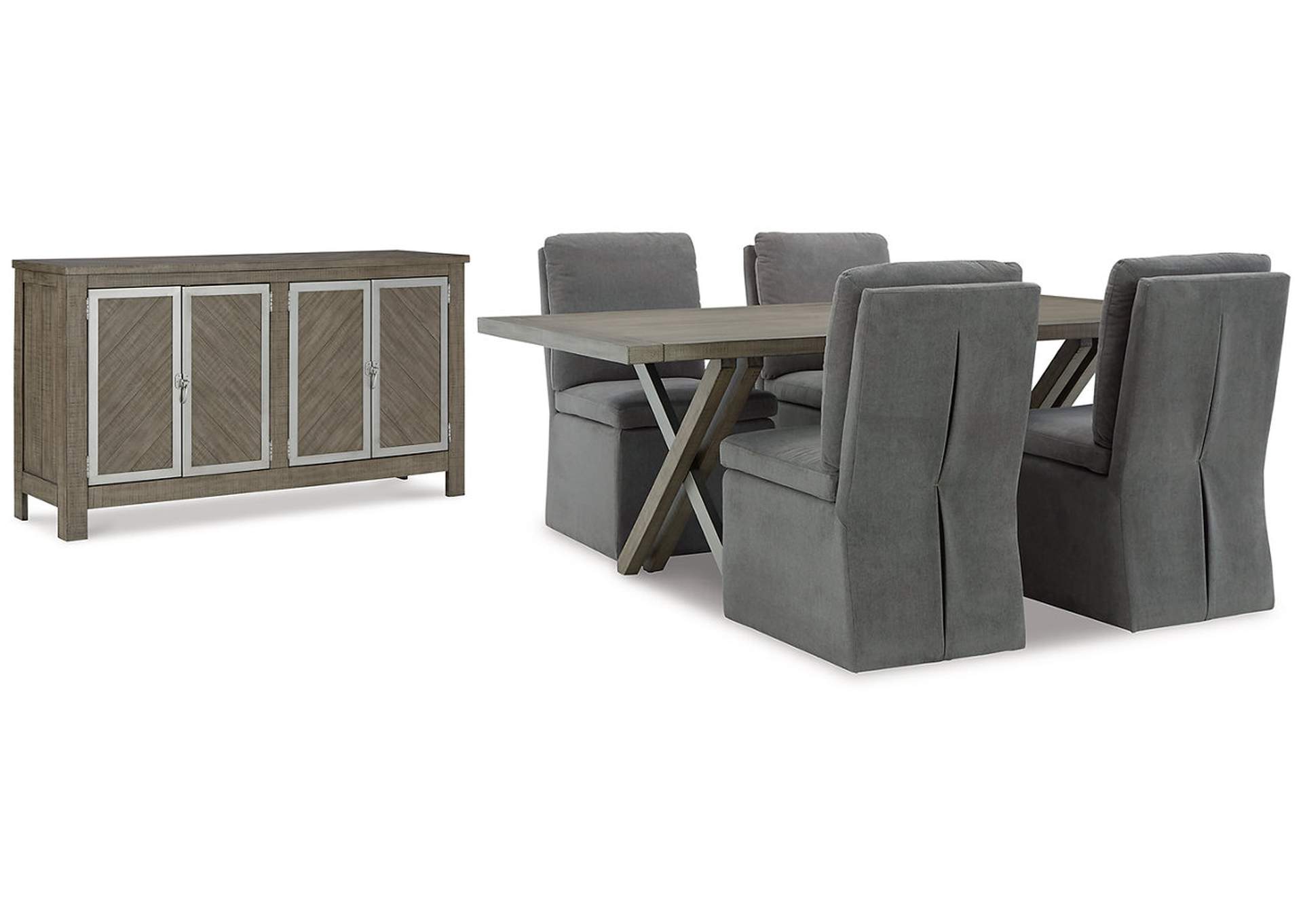 Krystanza Dining Table and 4 Chairs with Storage,Millennium