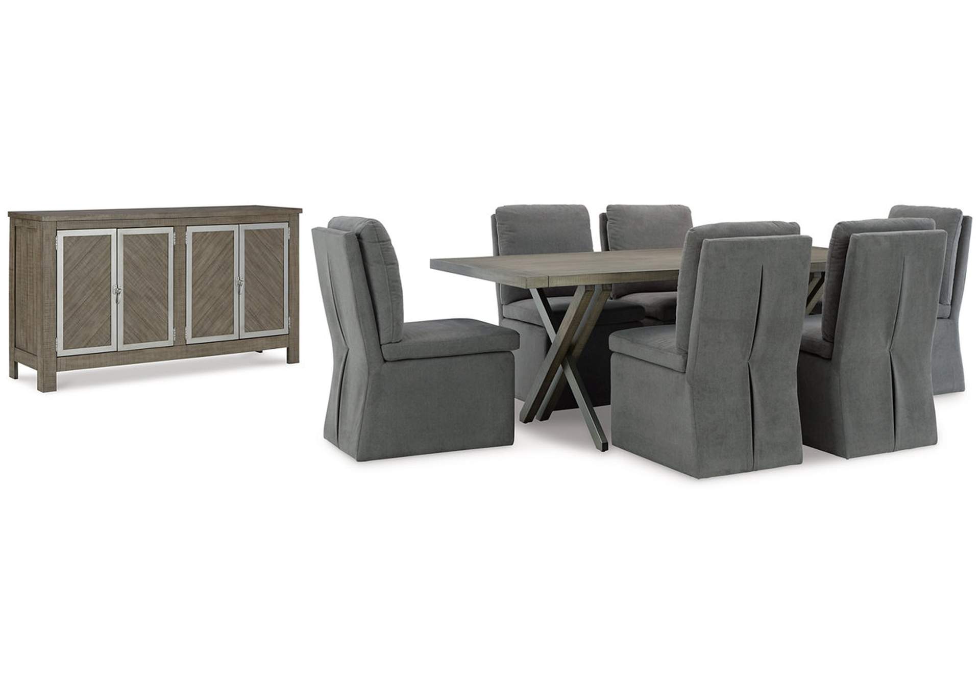 Krystanza Dining Table and 6 Chairs with Storage,Millennium