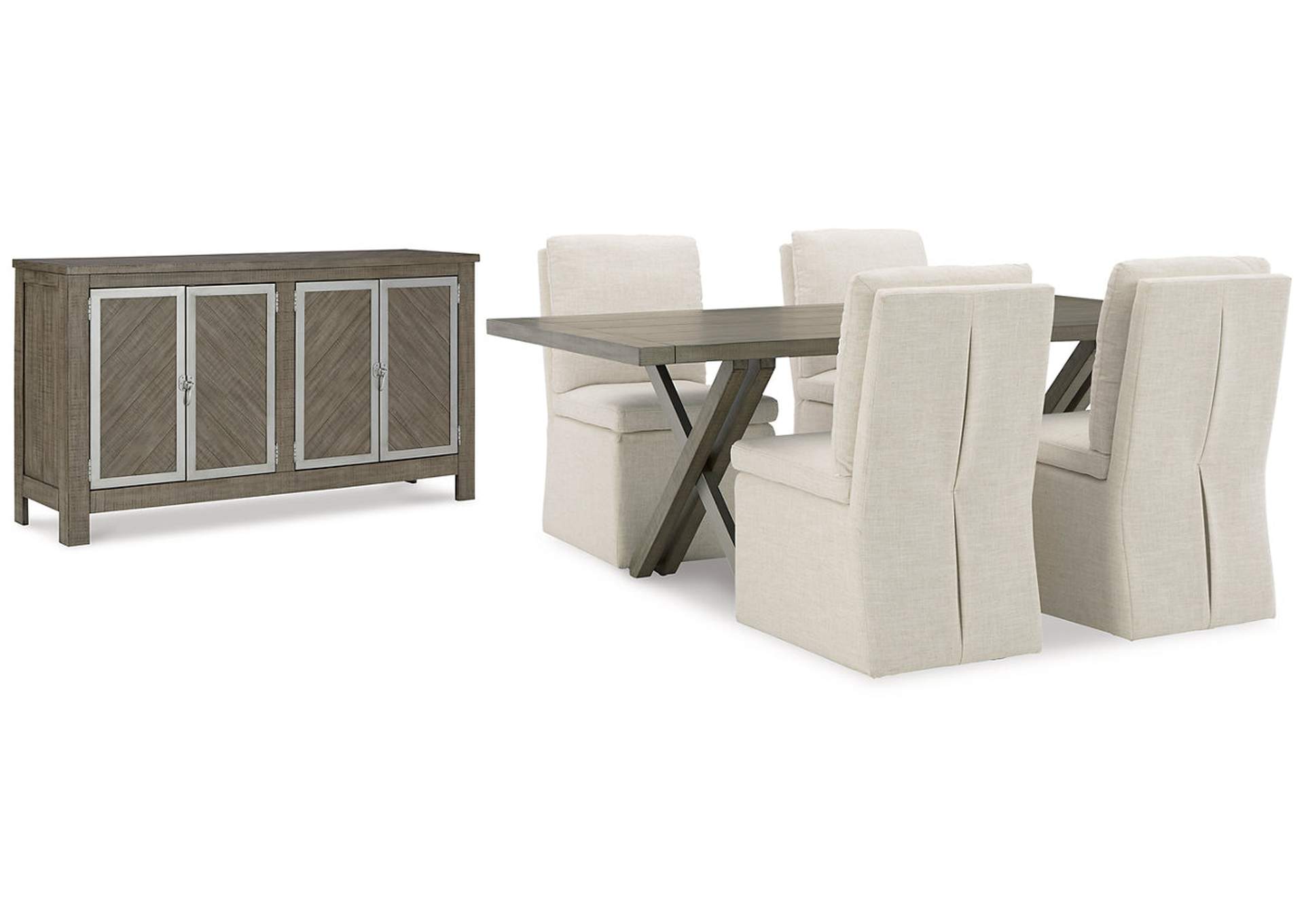 Krystanza Dining Table and 4 Chairs with Storage,Millennium