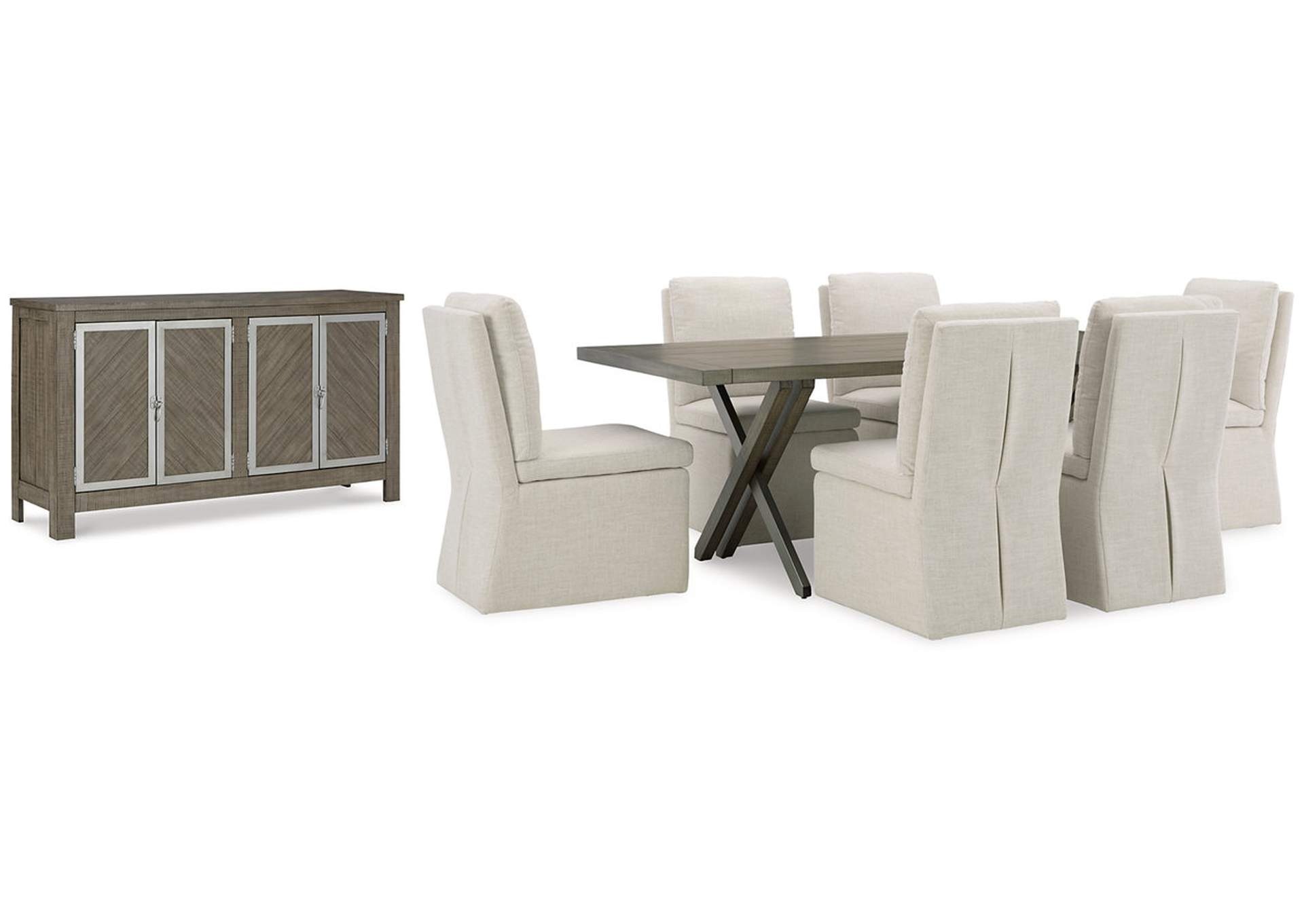 Krystanza Dining Table and 6 Chairs with Storage,Millennium