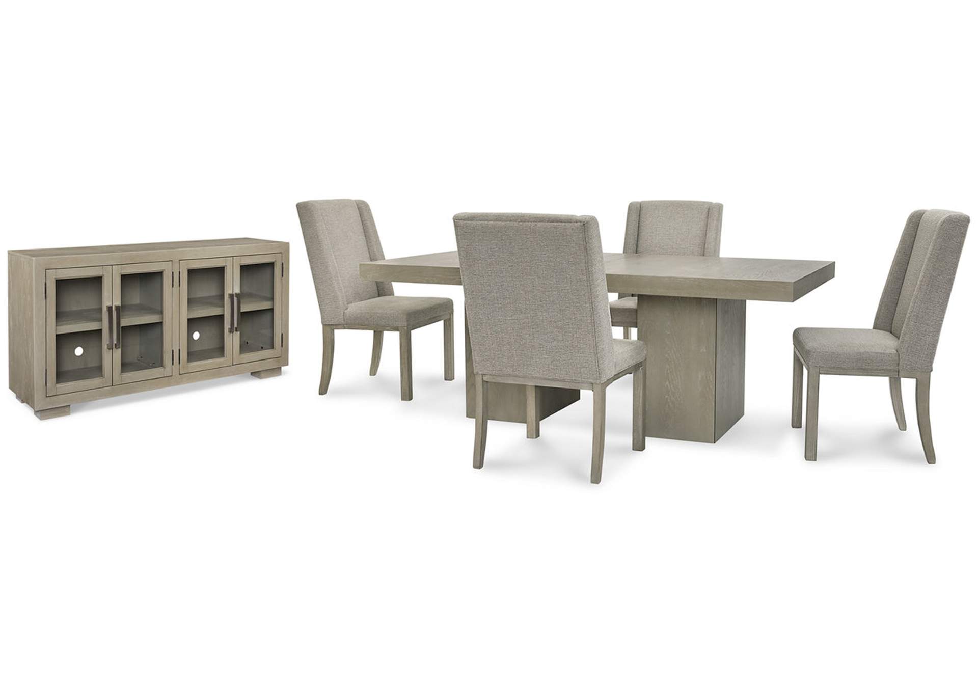 Fawnburg Dining Table and 4 Chairs with Storage,Millennium