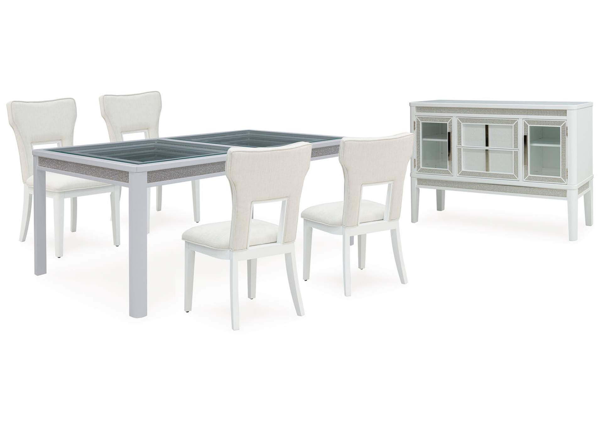 Chalanna Dining Table and 4 Chairs with Storage,Signature Design By Ashley