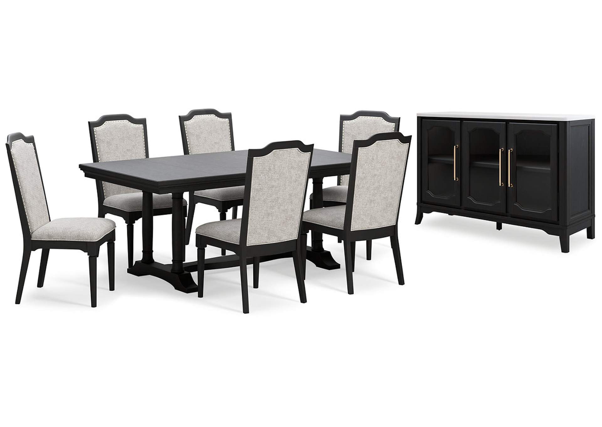 Welltern Dining Table and 6 Chairs with Storage,Millennium