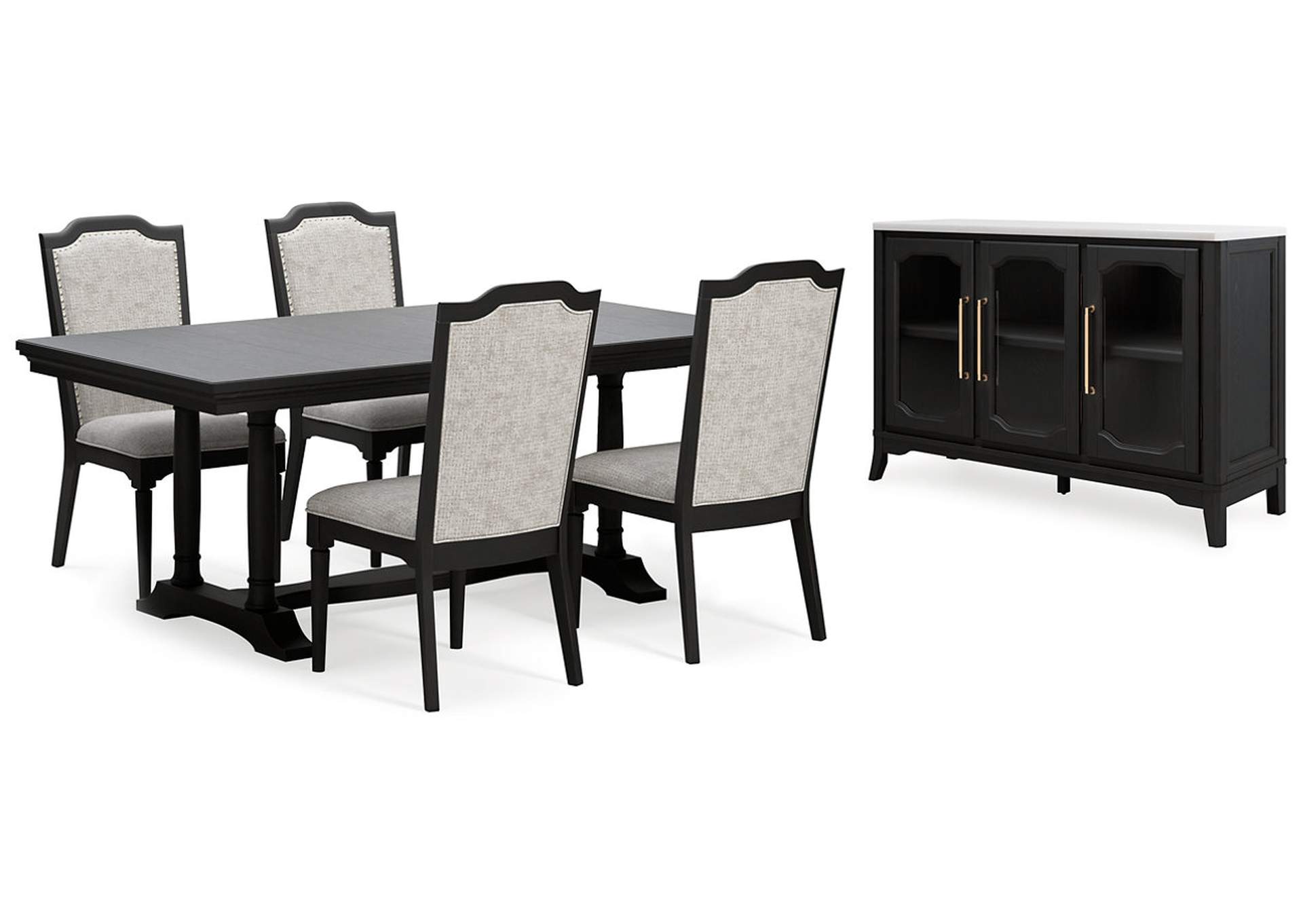 Welltern Dining Table and 4 Chairs with Storage,Millennium