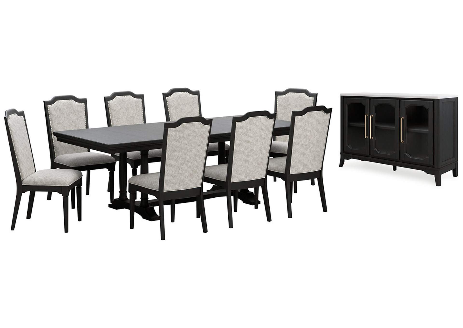 Welltern Dining Table and 8 Chairs with Storage,Millennium