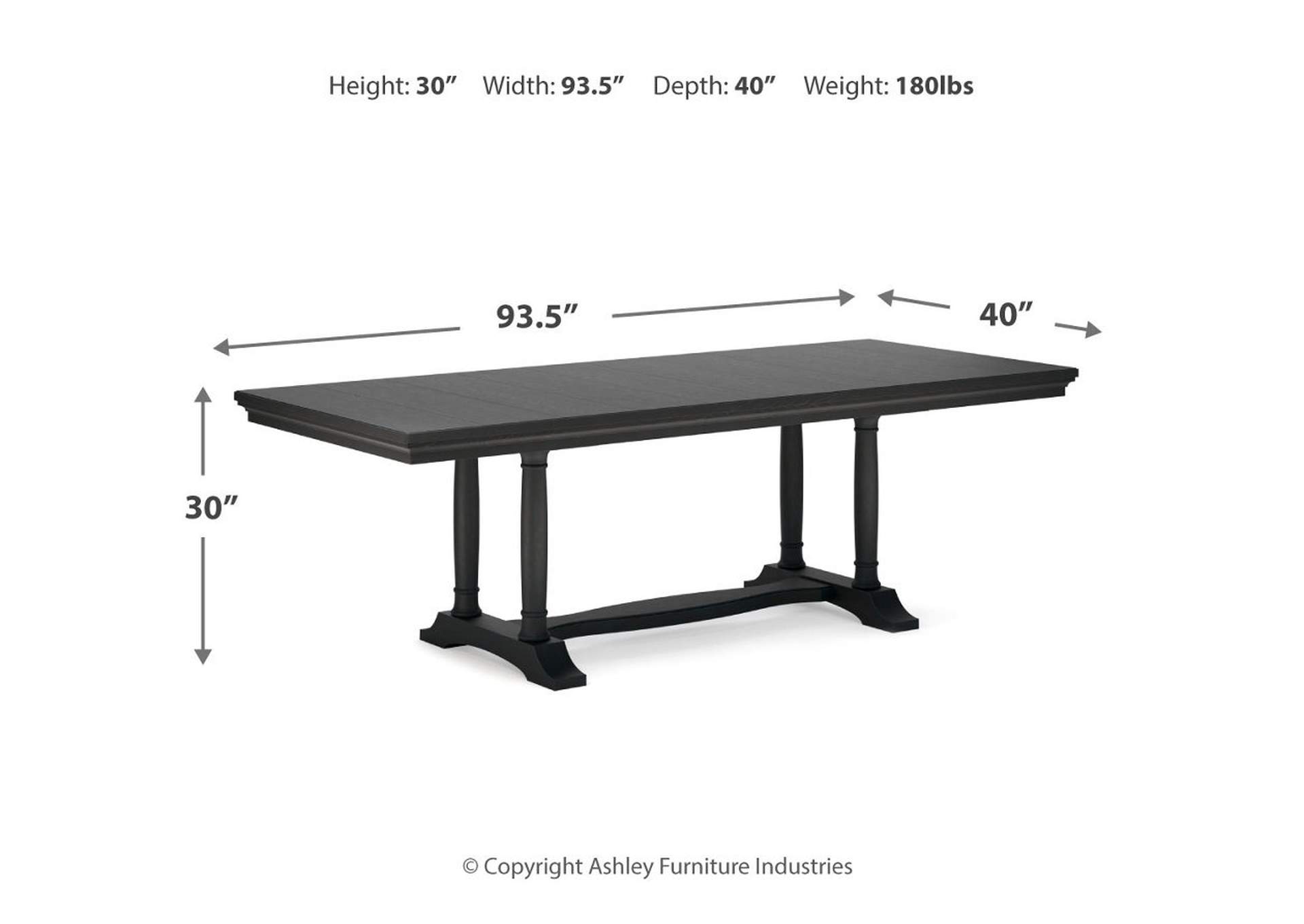 Welltern Dining Extension Table,Millennium