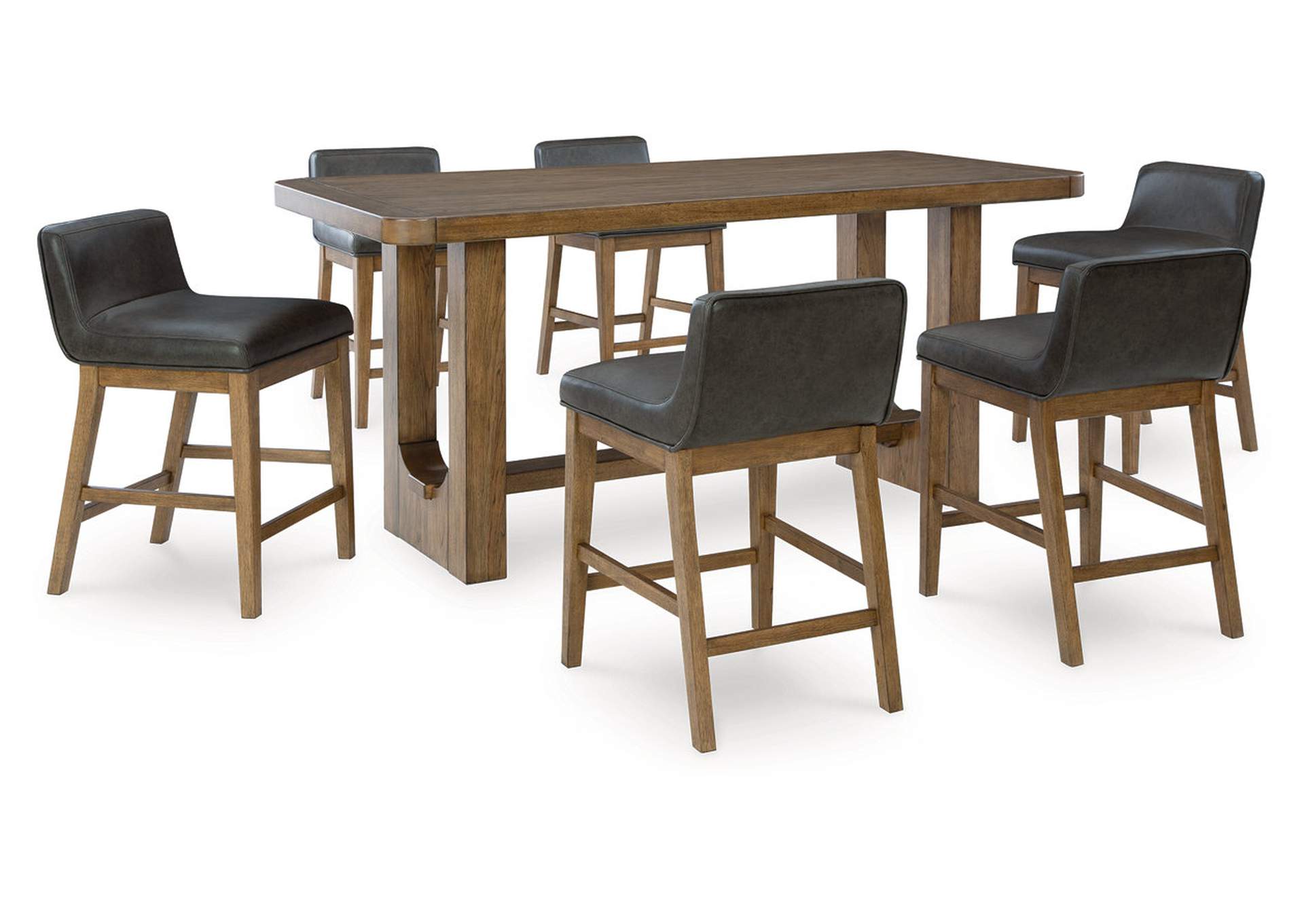 Cabalynn Counter Height Dining Table and 6 Barstools,Signature Design By Ashley