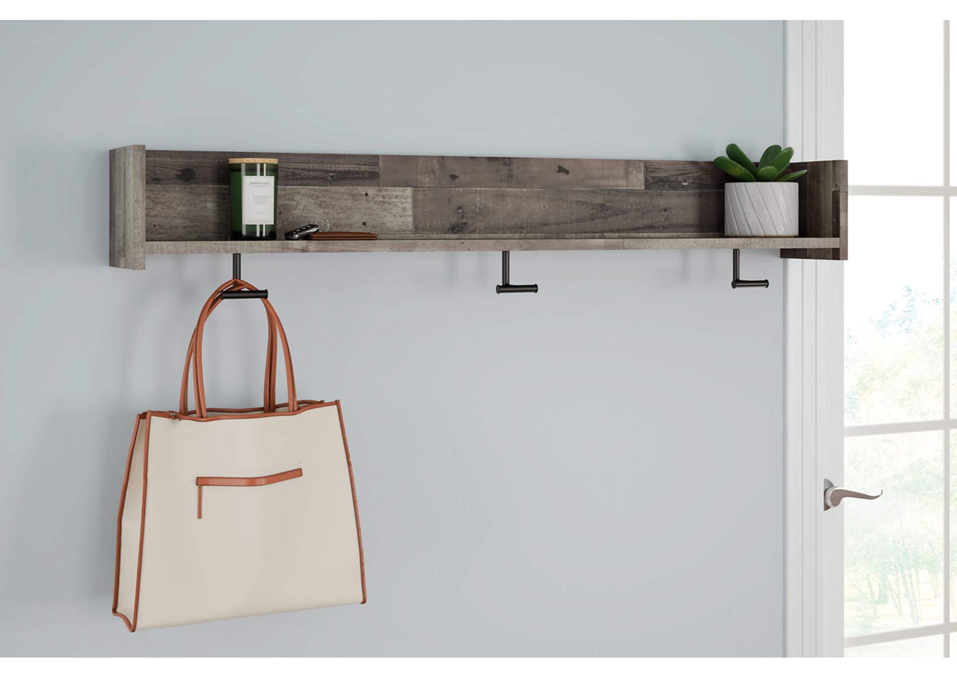 Neilsville Wall Mounted Coat Rack with Shelf,Signature Design By Ashley