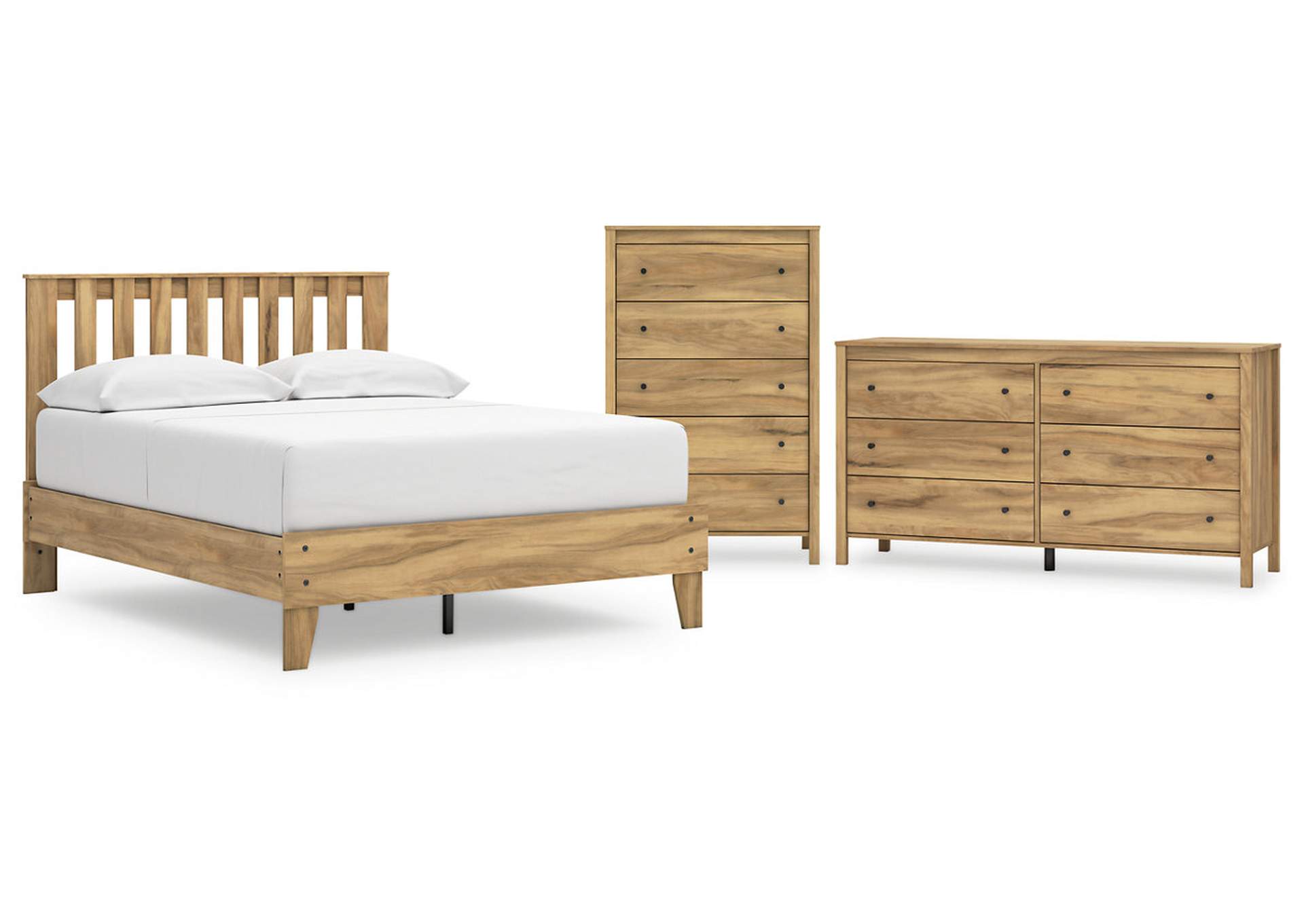 Bermacy Full Platform Panel Bed with Dresser and Chest,Signature Design By Ashley