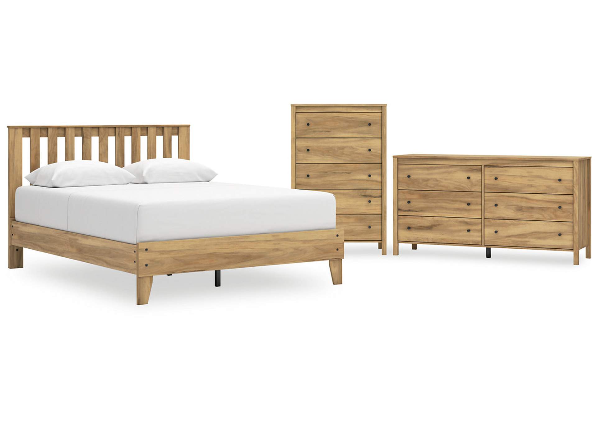 Bermacy Queen Platform Panel Bed with Dresser and Chest,Signature Design By Ashley