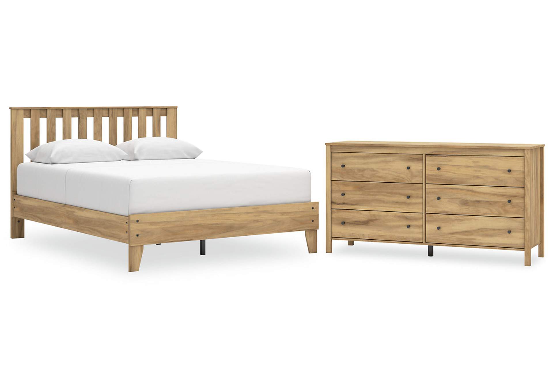 Bermacy Queen Platform Panel Bed with Dresser,Signature Design By Ashley