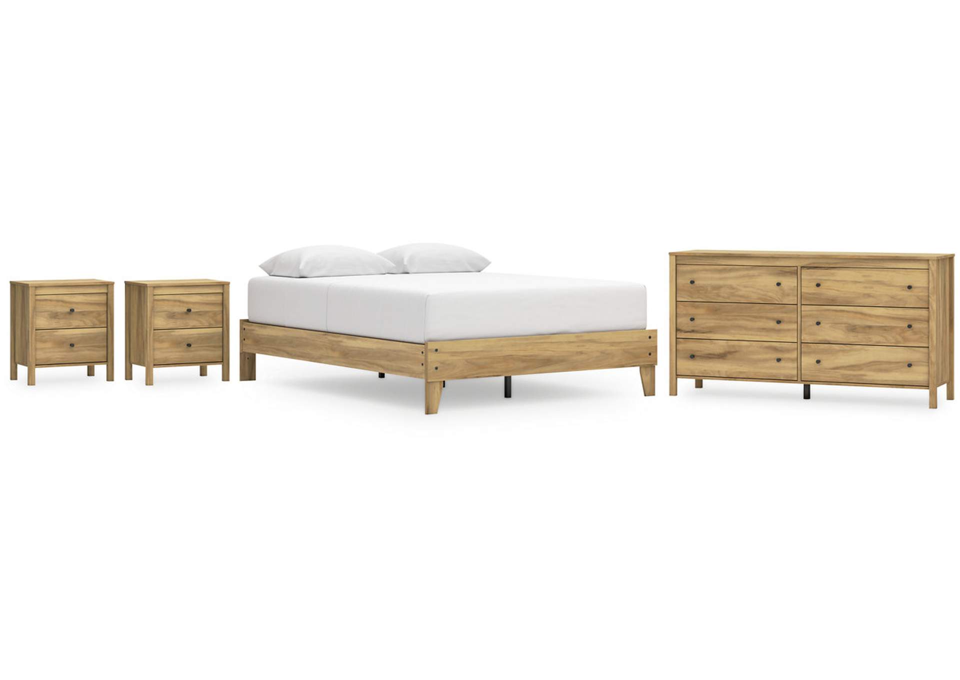 Bermacy Queen Platform Bed with Dresser and 2 Nightstands,Signature Design By Ashley