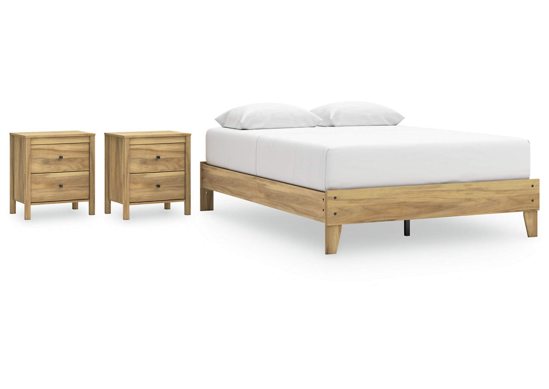 Bermacy Queen Platform Bed with 2 Nightstands,Signature Design By Ashley