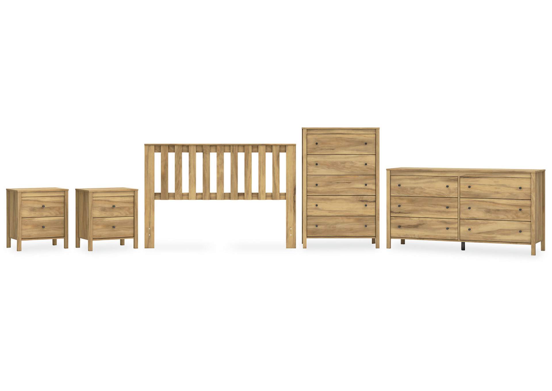 Bermacy Queen Panel Headboard with Dresser, Chest and 2 Nightstands,Signature Design By Ashley