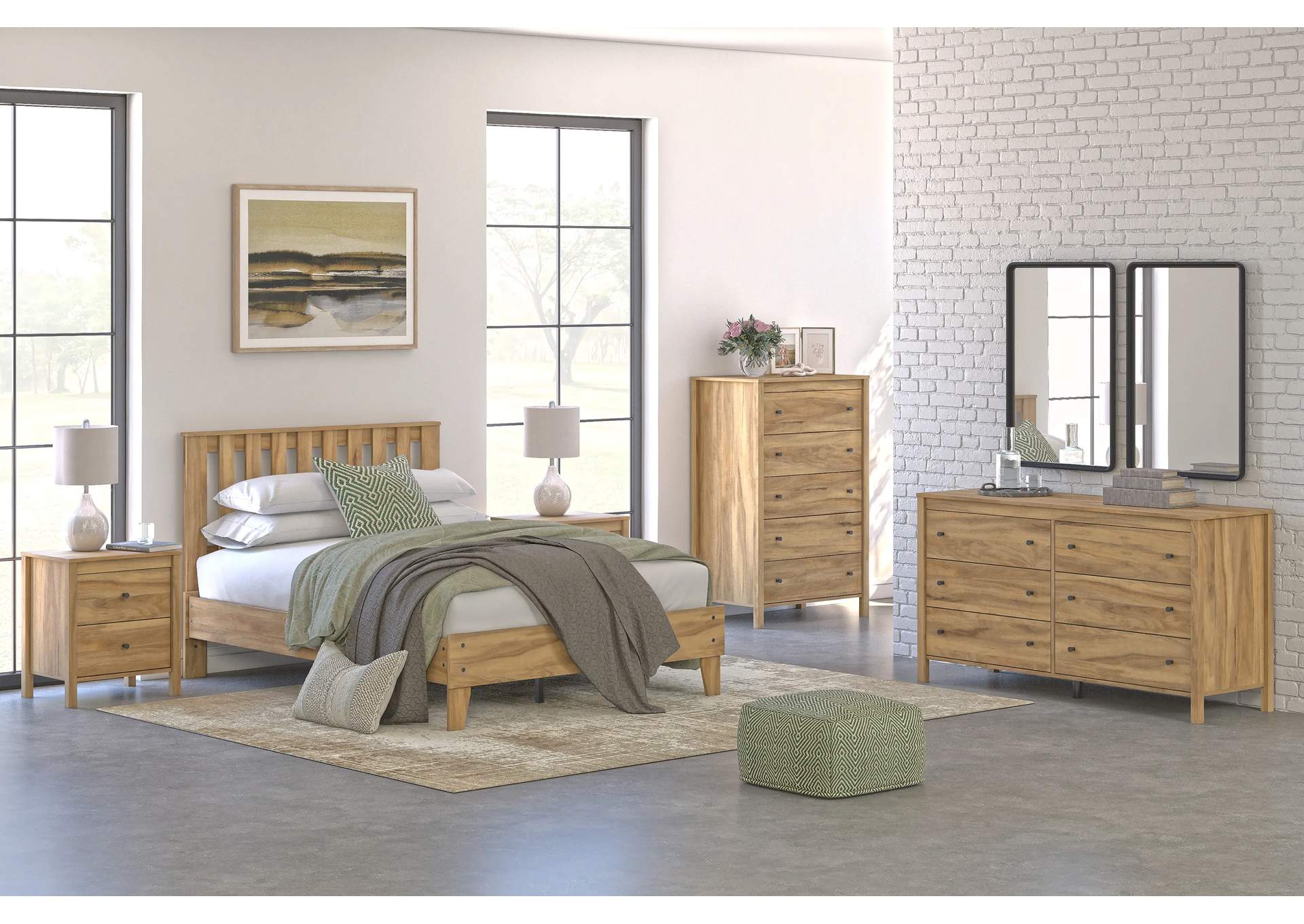 Bermacy Full Platform Bed with Dresser, Chest and 2 Nightstands,Signature Design By Ashley