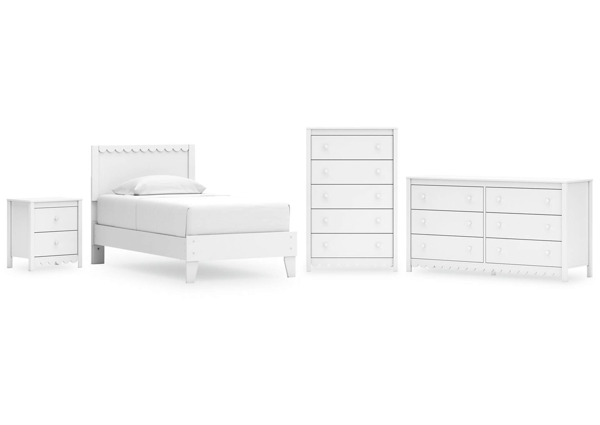 Hallityn Twin Panel Platform Bed with Dresser, Chest and Nightstand,Signature Design By Ashley