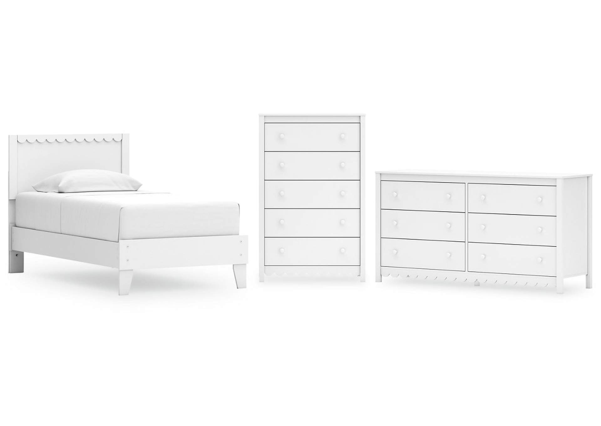 Hallityn Twin Panel Platform Bed with Dresser and Chest,Signature Design By Ashley