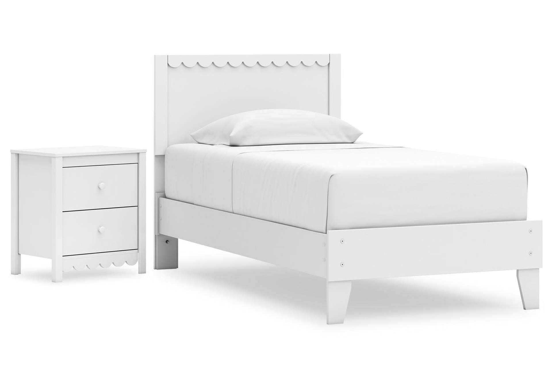 Hallityn Twin Panel Platform Bed with Nightstand,Signature Design By Ashley