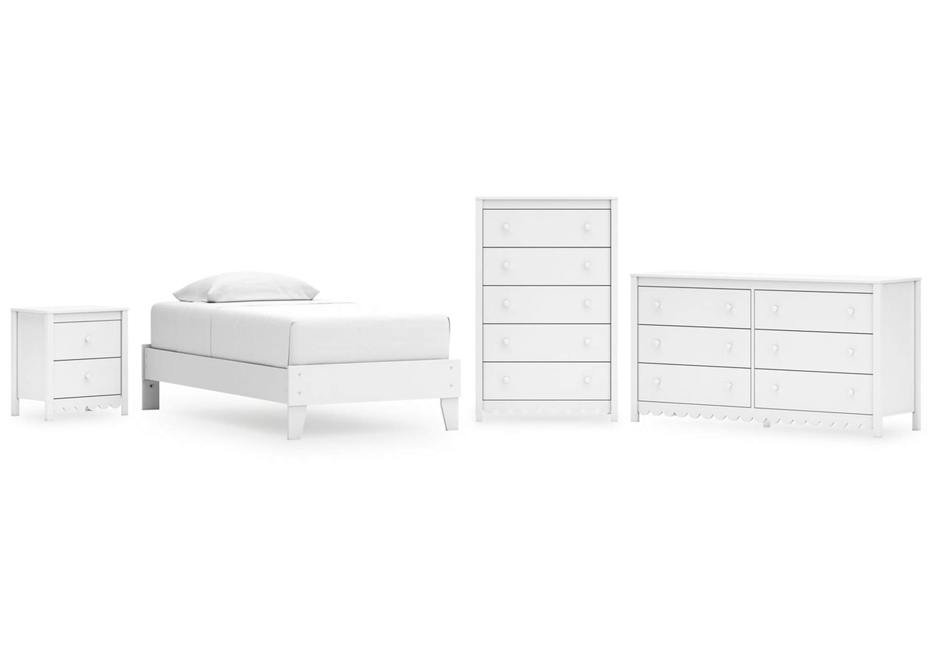 Hallityn Twin Platform Bed with Dresser, Chest and Nightstand,Signature Design By Ashley