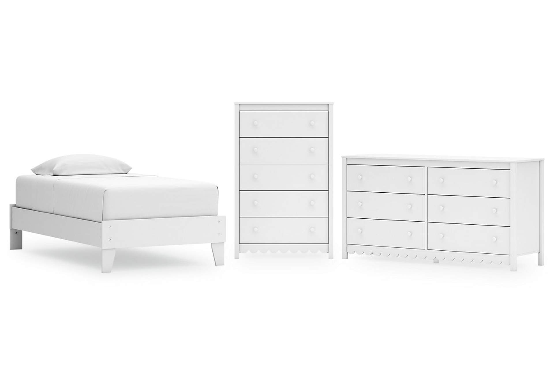 Hallityn Twin Platform Bed with Dresser and Chest,Signature Design By Ashley