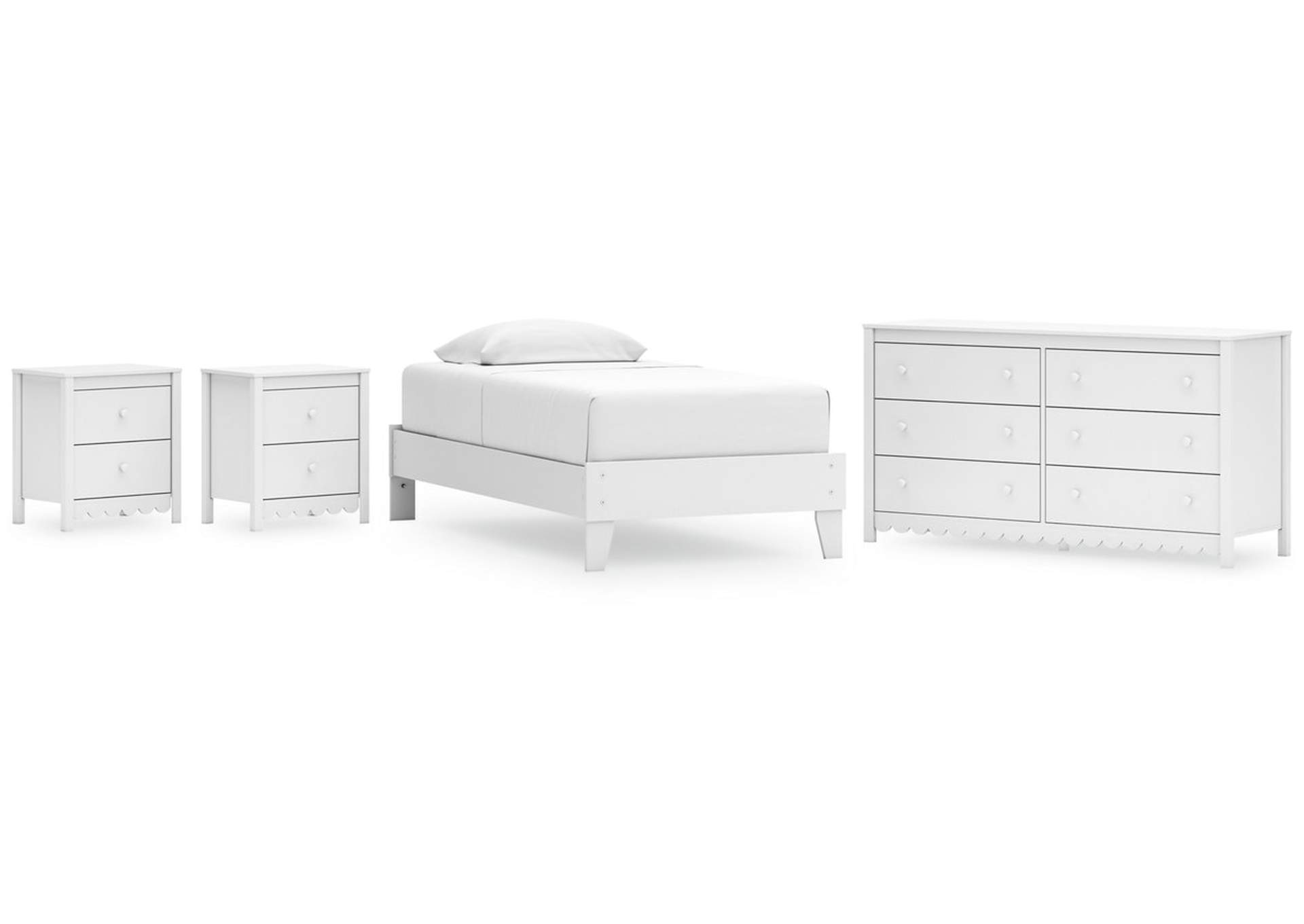 Hallityn Twin Platform Bed with Dresser and 2 Nightstands,Signature Design By Ashley