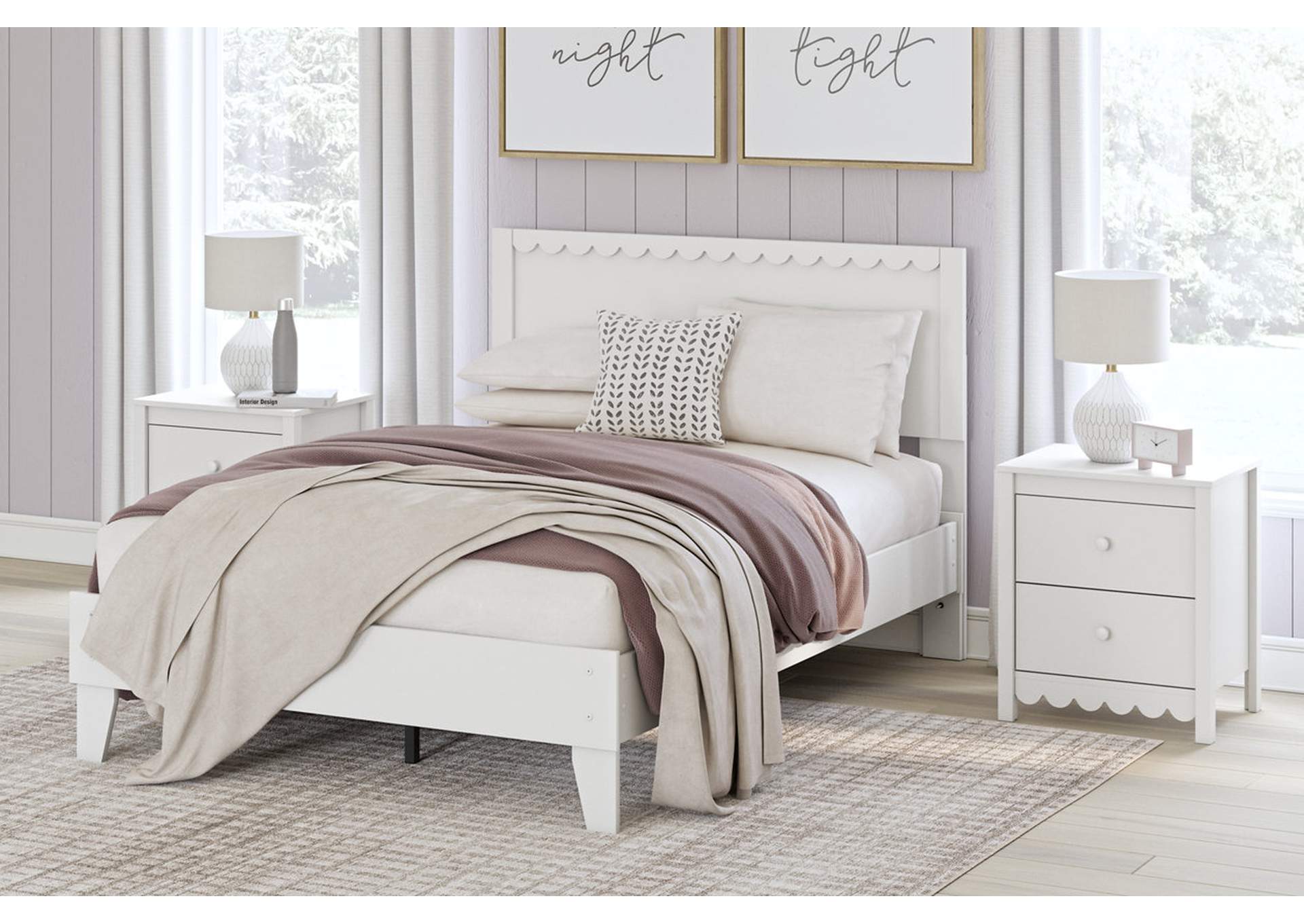 Hallityn Full Panel Platform Bed with 2 Nightstands,Signature Design By Ashley