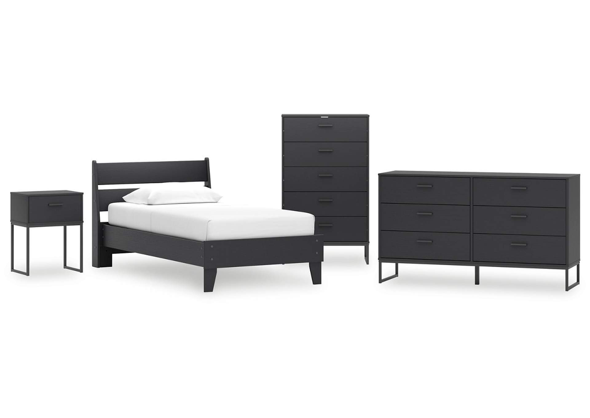 Socalle Twin Panel Platform Bed with Dresser, Chest and Nightstand,Signature Design By Ashley