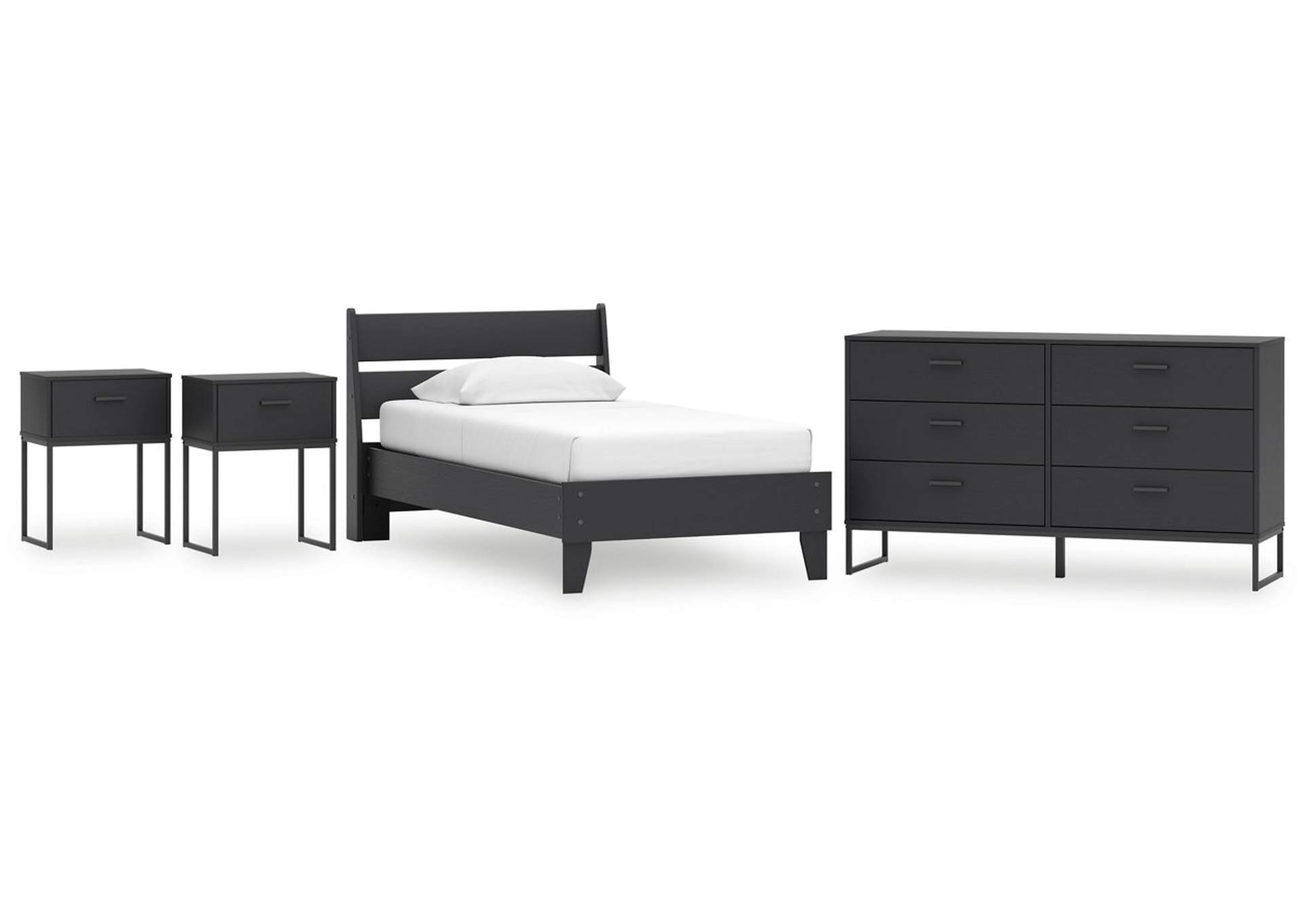 Socalle Twin Panel Platform Bed with Dresser and 2 Nightstands,Signature Design By Ashley