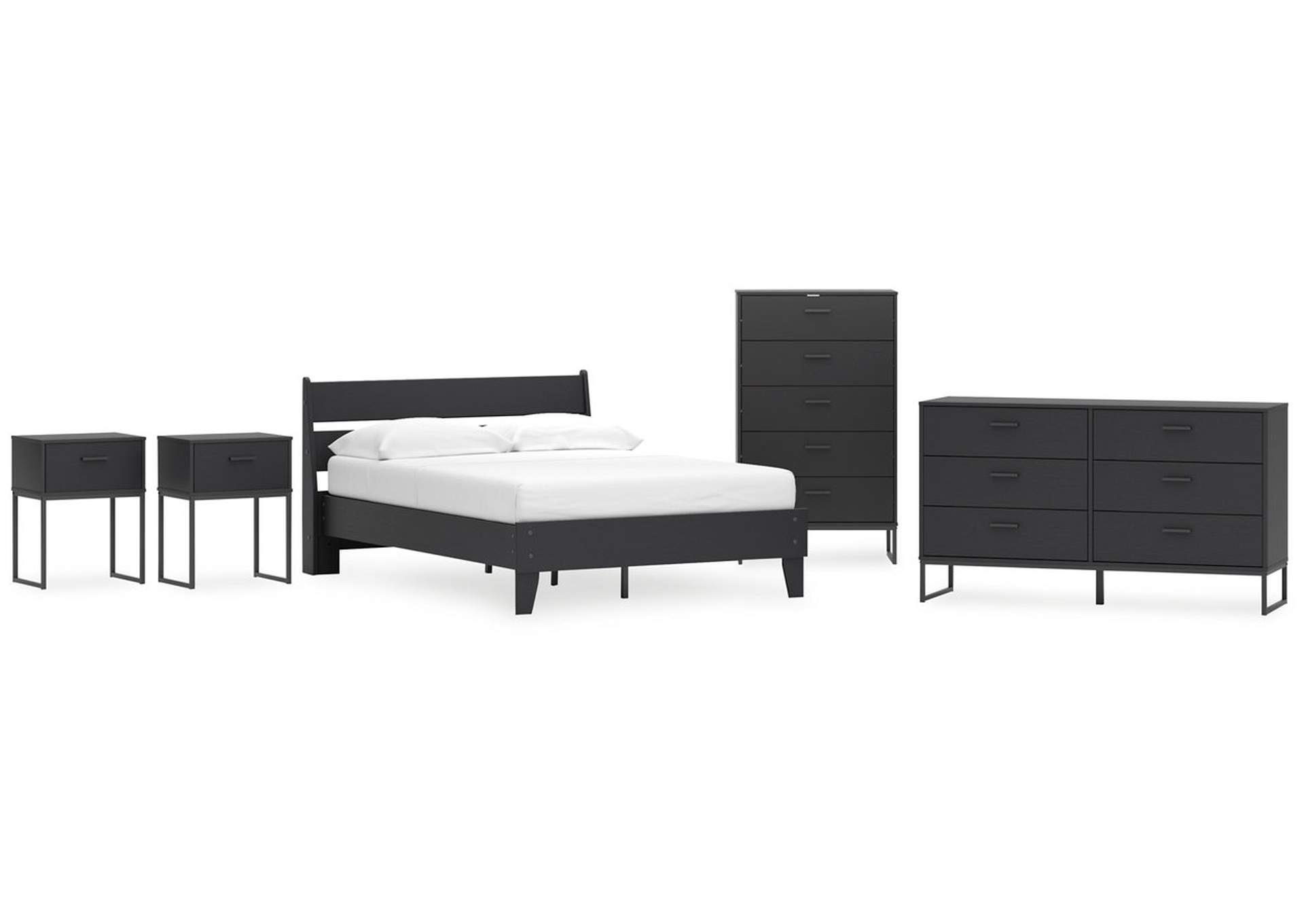 Socalle Full Panel Platform Bed with Dresser, Chest and 2 Nightstands,Signature Design By Ashley