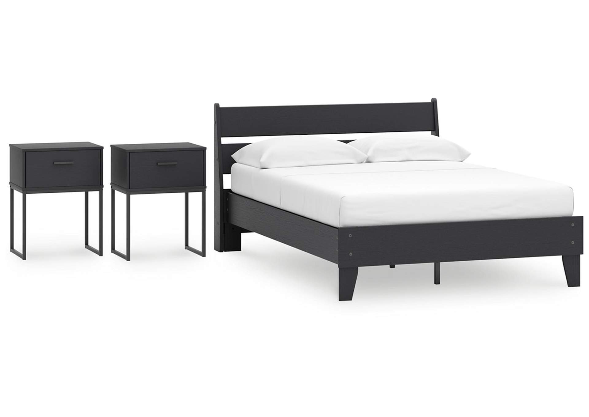 Socalle Full Panel Platform Bed with 2 Nightstands,Signature Design By Ashley