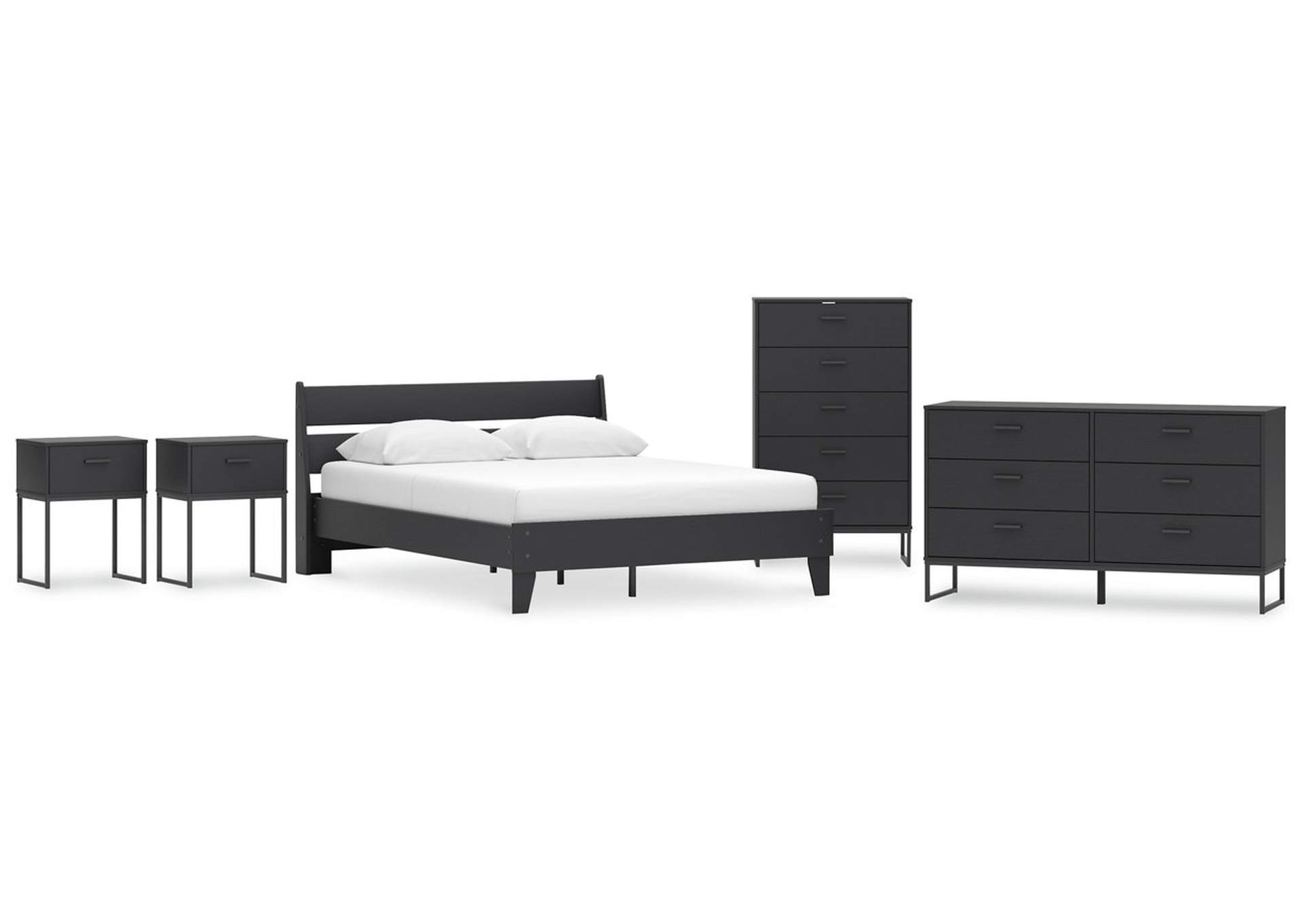 Socalle Queen Panel Platform Bed with Dresser, Chest and 2 Nightstands,Signature Design By Ashley