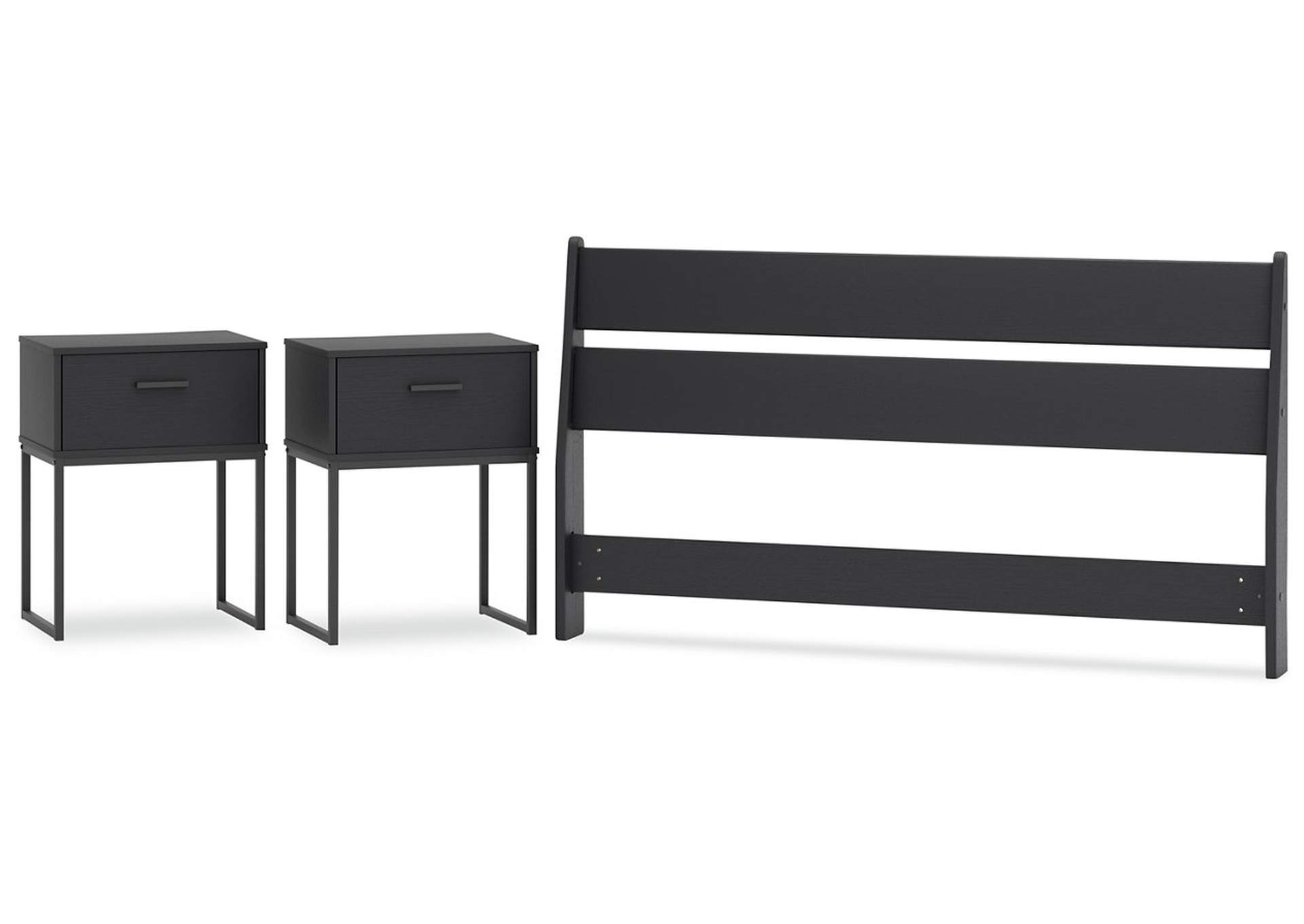 Socalle Queen Panel Headboard with 2 Nightstands,Signature Design By Ashley