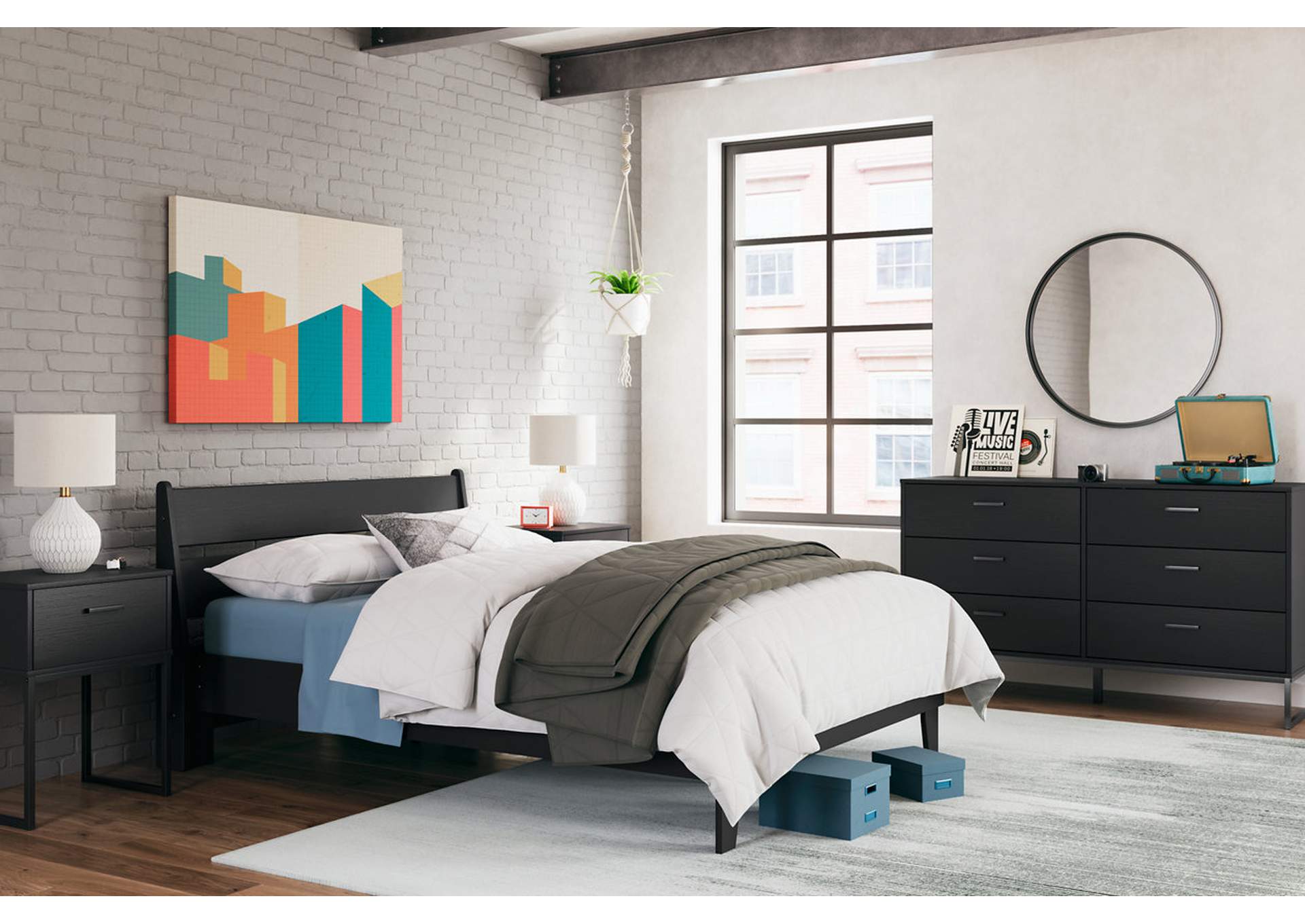 Socalle Full Panel Platform Bed with Dresser and 2 Nightstands,Signature Design By Ashley