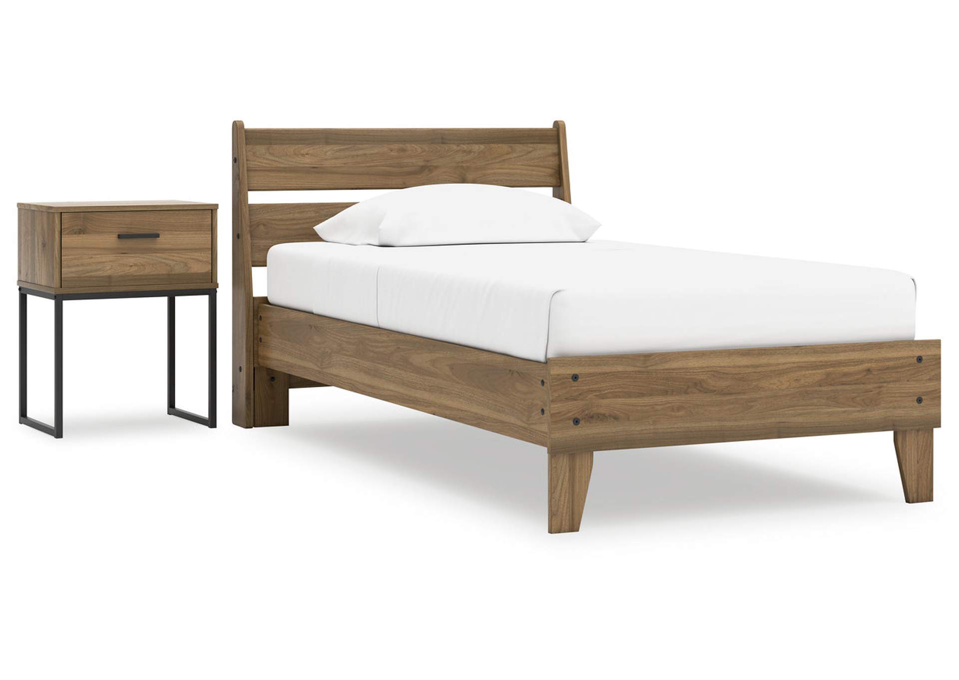 Deanlow Twin Platform Panel Bed with Nightstand,Signature Design By Ashley