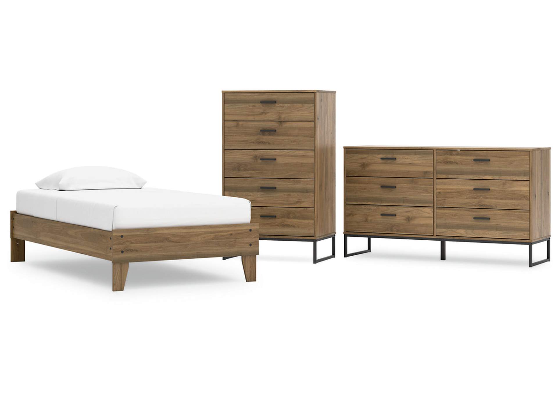 Deanlow Twin Platform Bed with Dresser and Chest,Signature Design By Ashley