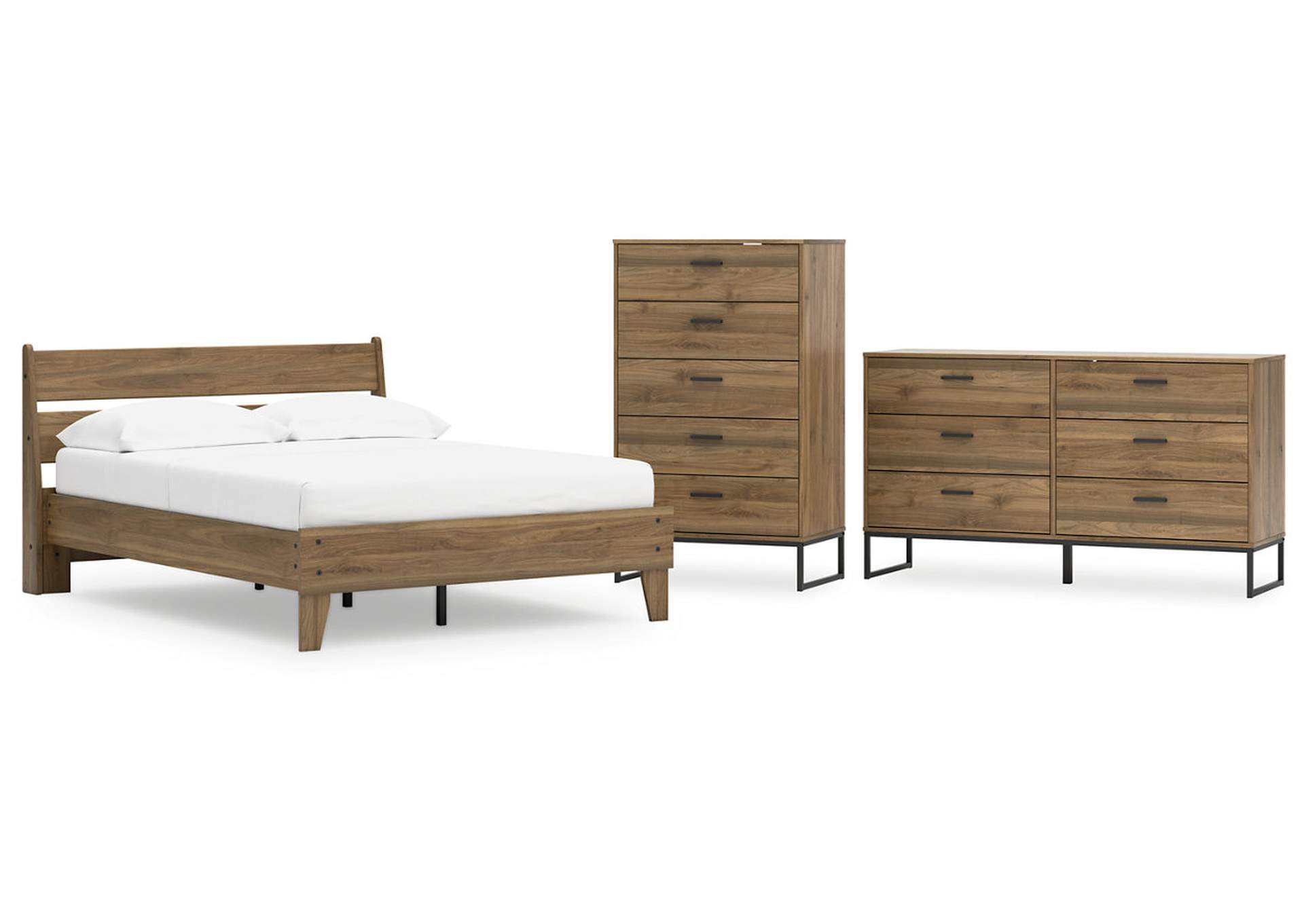 Deanlow Full Platform Panel Bed with Dresser and Chest,Signature Design By Ashley