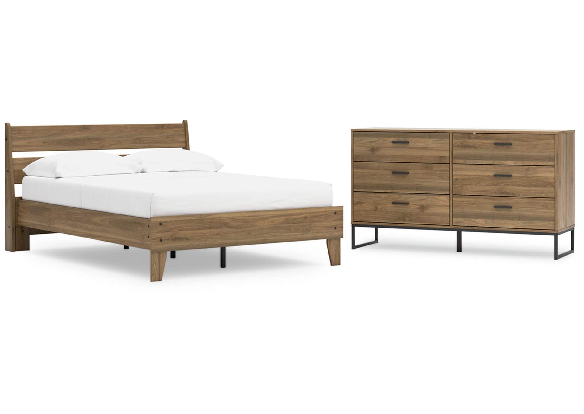 Deanlow Full Platform Panel Bed with Dresser,Signature Design By Ashley