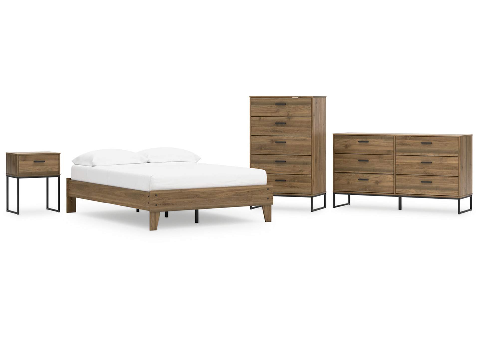 Deanlow Full Platform Bed with Dresser, Chest and Nightstand,Signature Design By Ashley