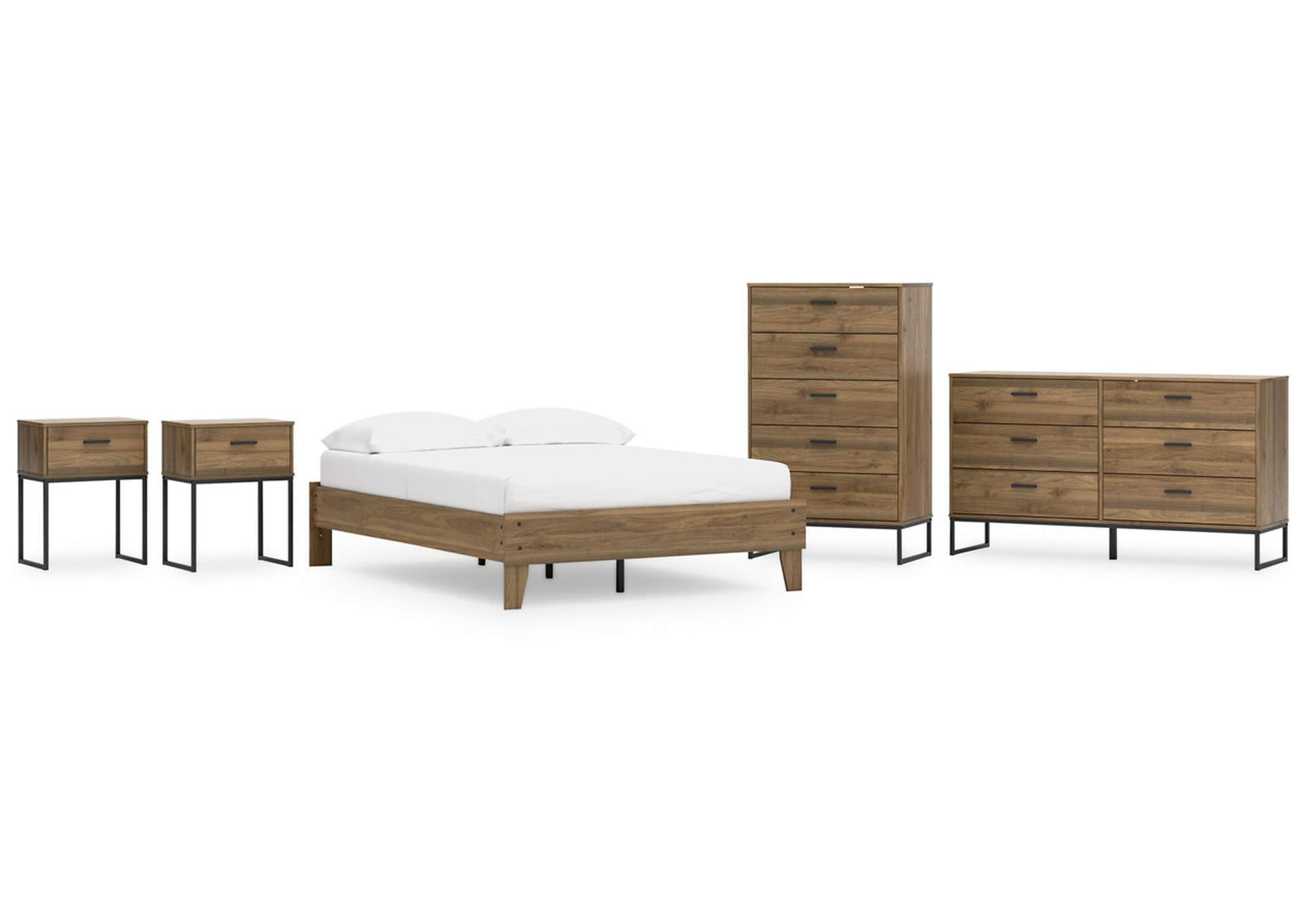 Deanlow Full Platform Bed with Dresser, Chest and 2 Nightstands,Signature Design By Ashley