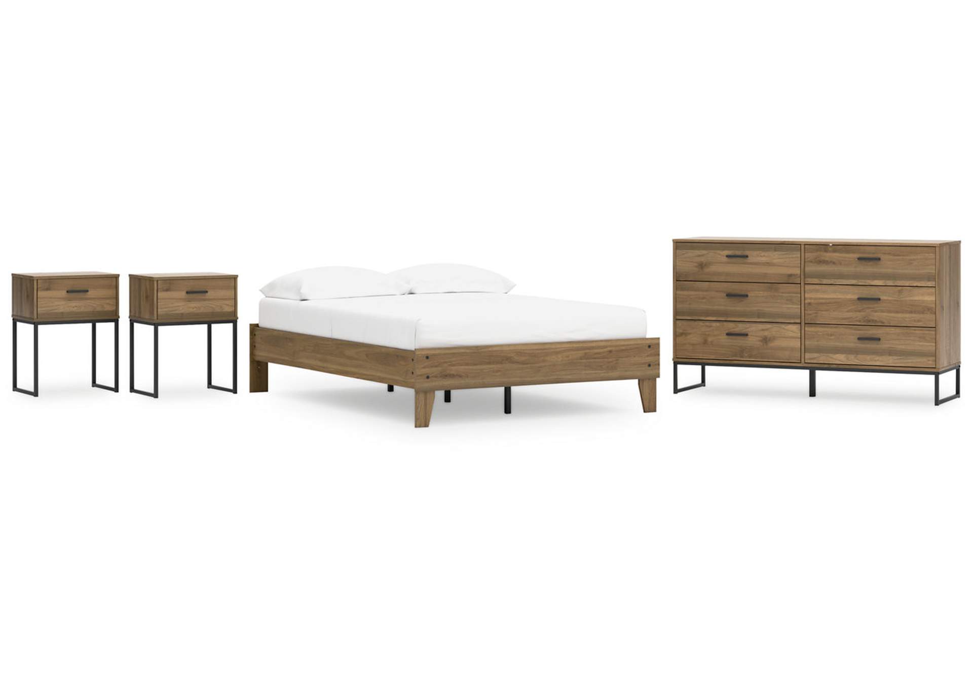 Deanlow Full Platform Bed with Dresser and 2 Nightstands,Signature Design By Ashley