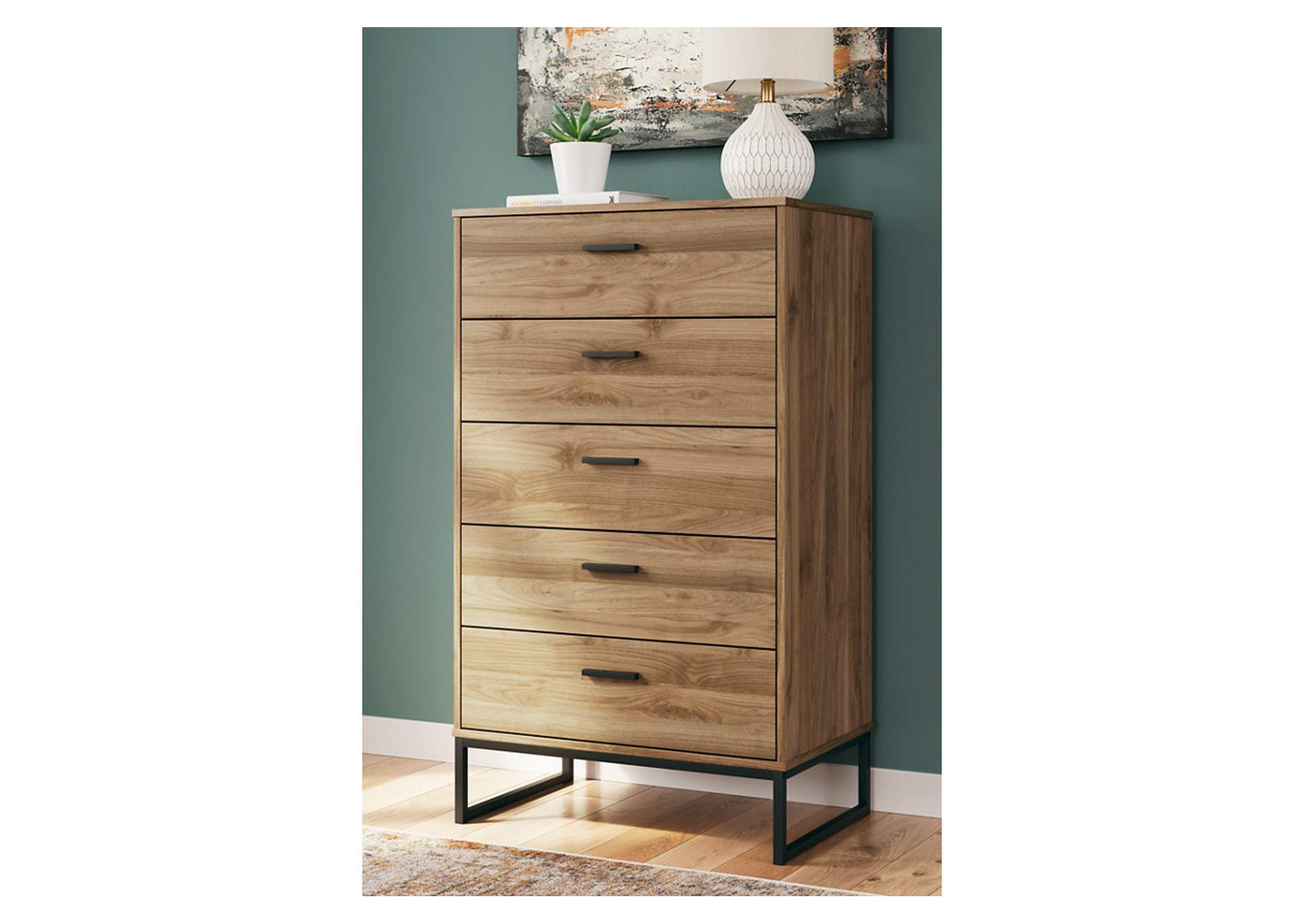 Deanlow Twin Platform Panel Bed with Dresser and Chest,Signature Design By Ashley