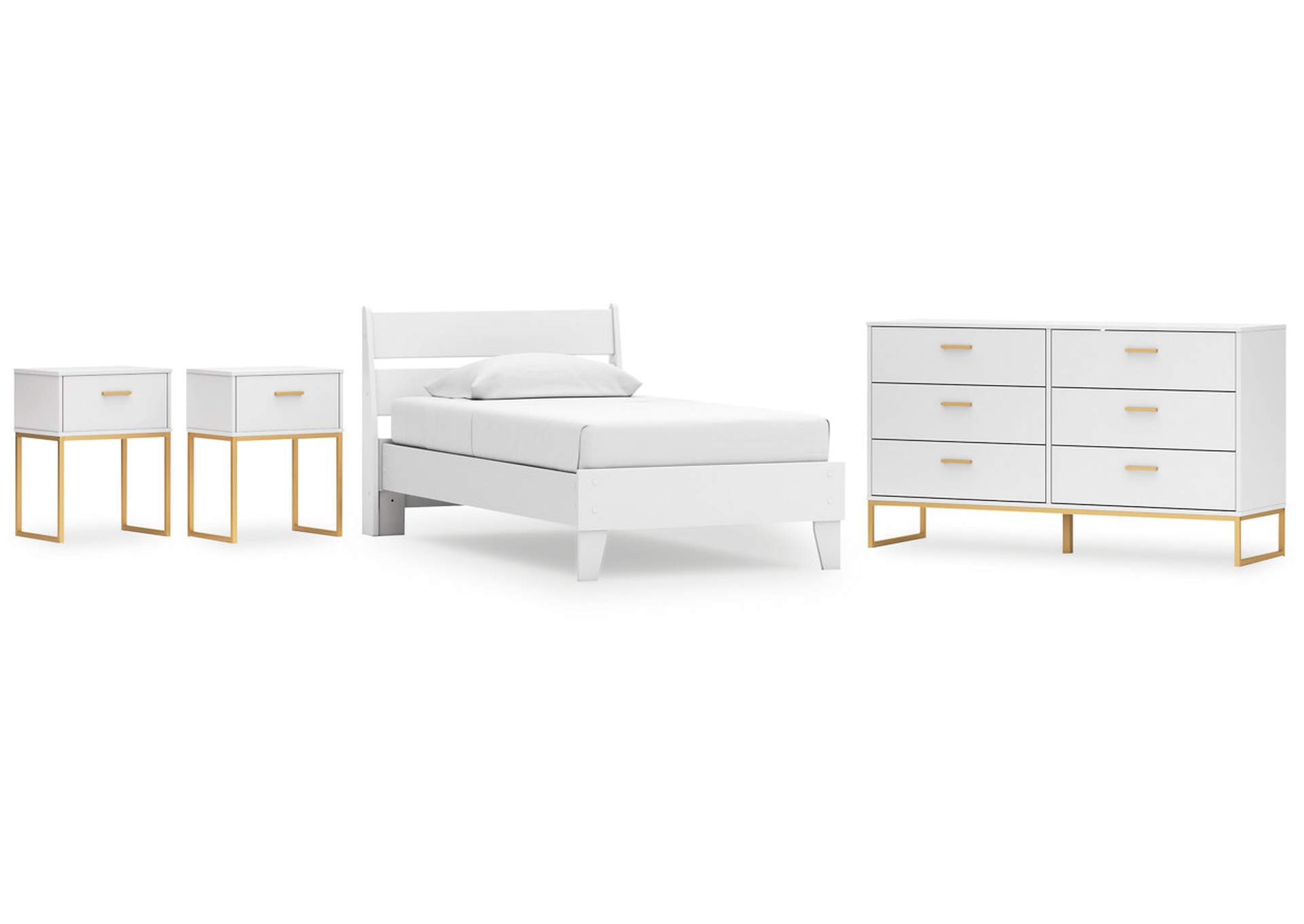 Socalle Twin Panel Platform Bed with Dresser and 2 Nightstands,Signature Design By Ashley