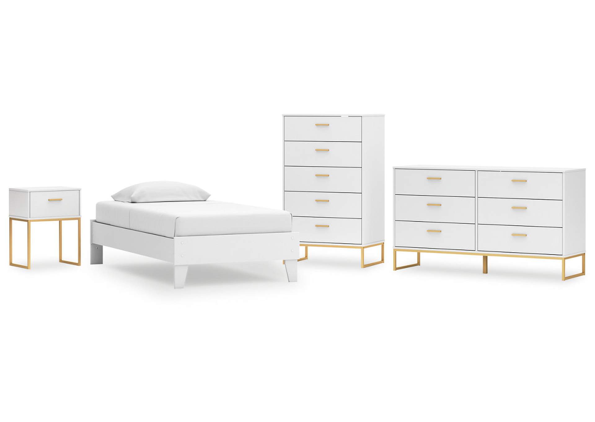 Socalle Twin Platform Bed with Dresser, Chest and Nightstand,Signature Design By Ashley