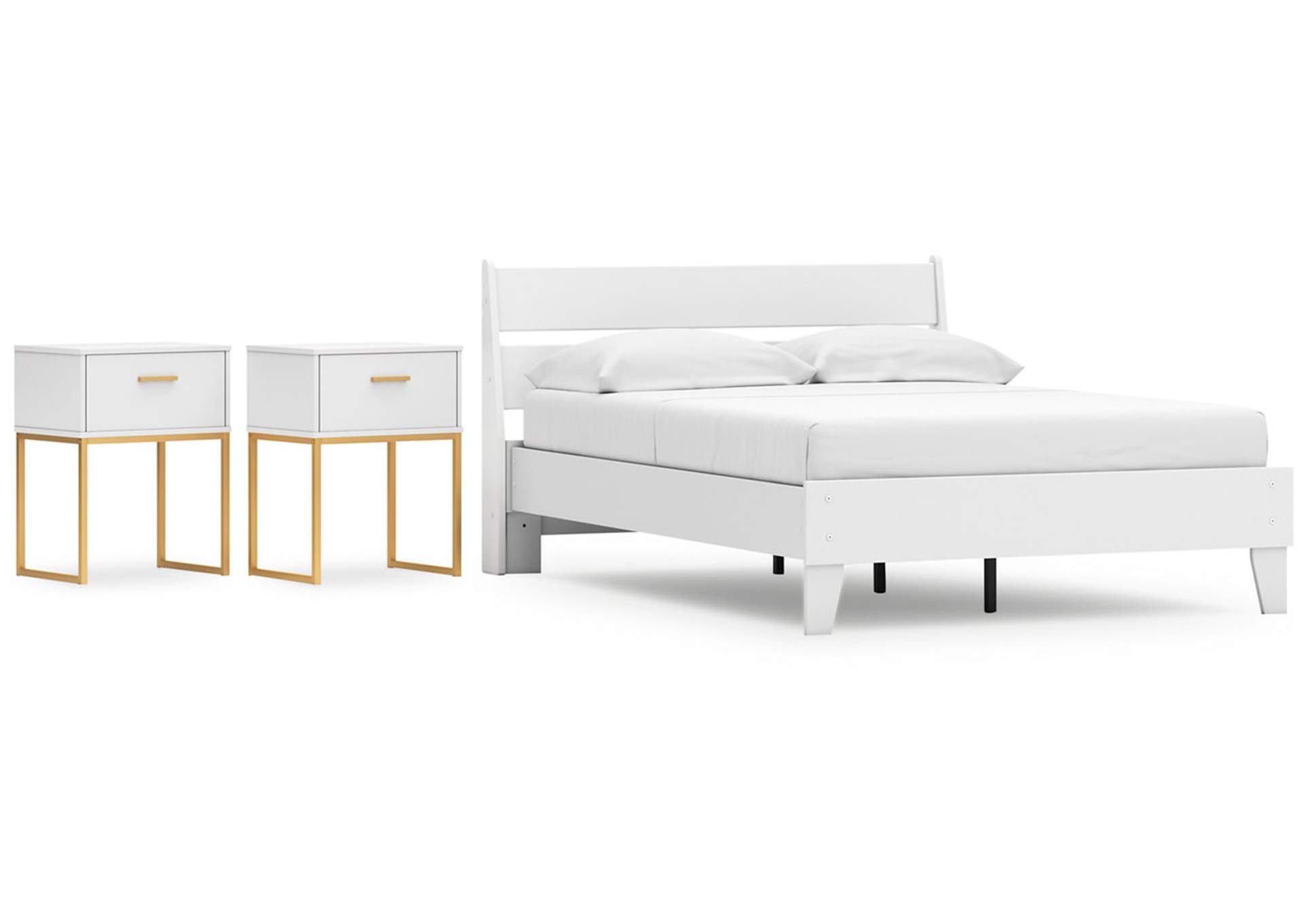 Socalle Full Panel Platform Bed with 2 Nightstands,Signature Design By Ashley