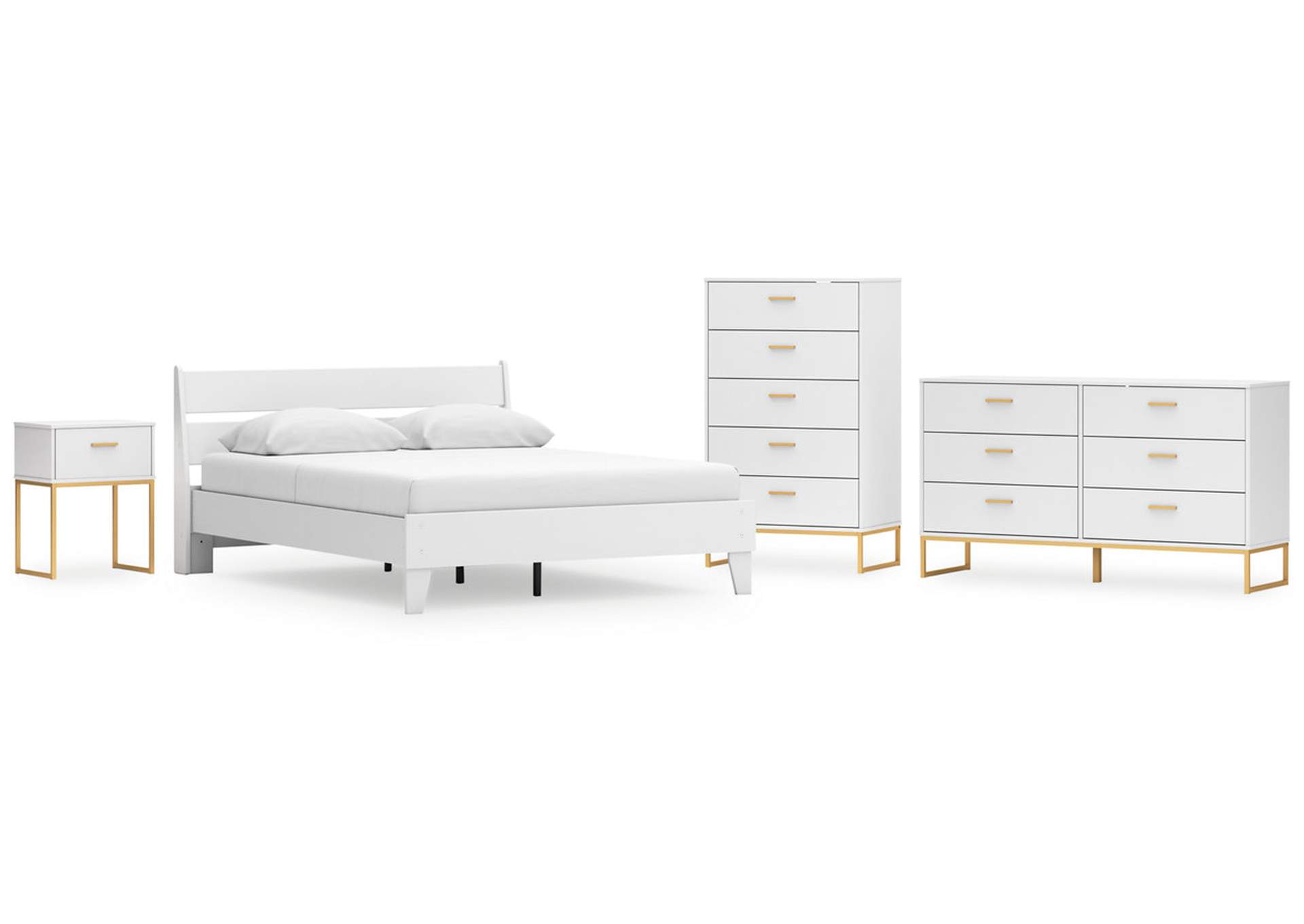 Socalle Queen Panel Platform Bed with Dresser, Chest and Nightstand,Signature Design By Ashley