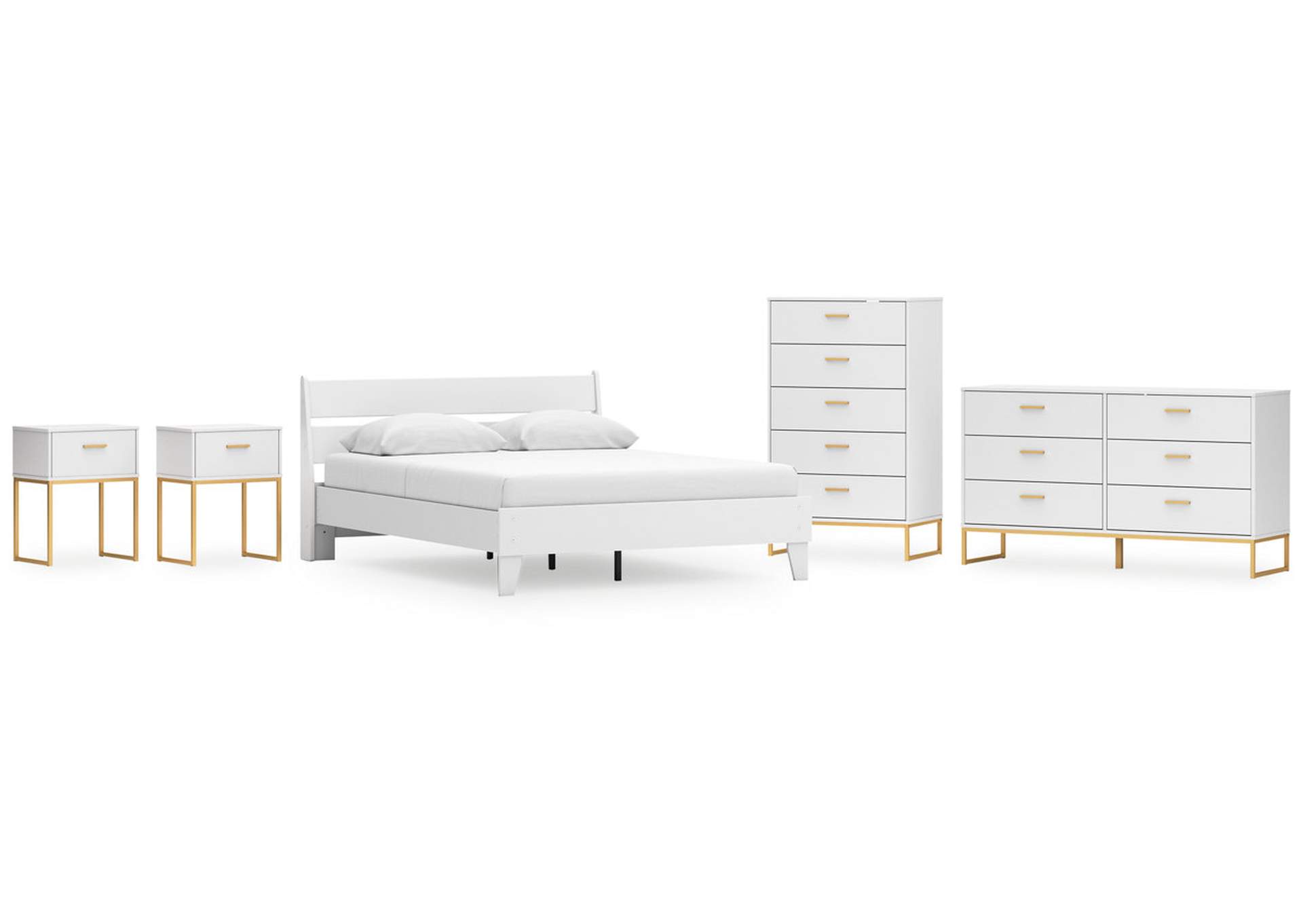 Socalle Queen Panel Platform Bed with Dresser, Chest and 2 Nightstands,Signature Design By Ashley