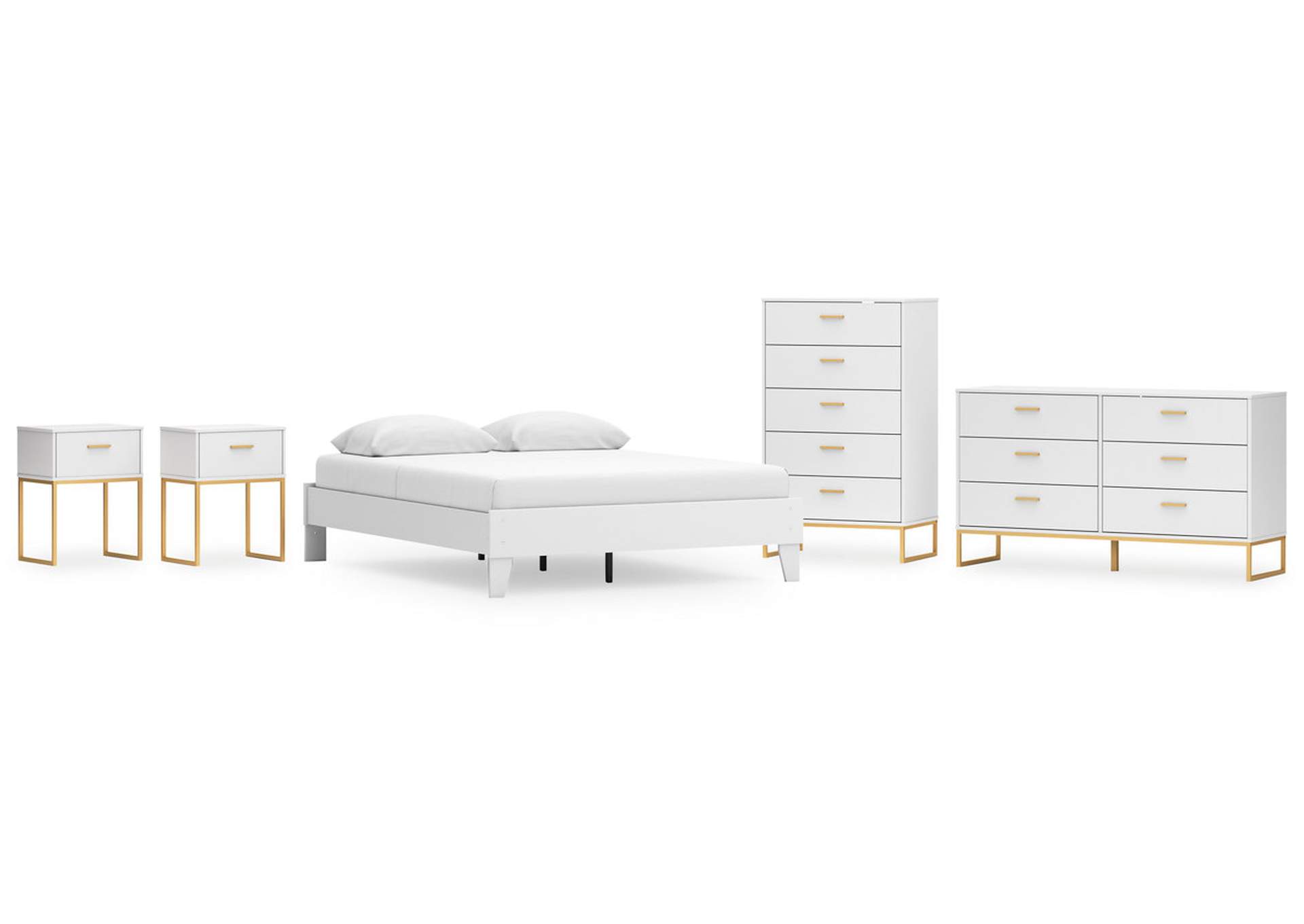 Socalle Queen Platform Bed with Dresser, Chest and 2 Nightstands,Signature Design By Ashley