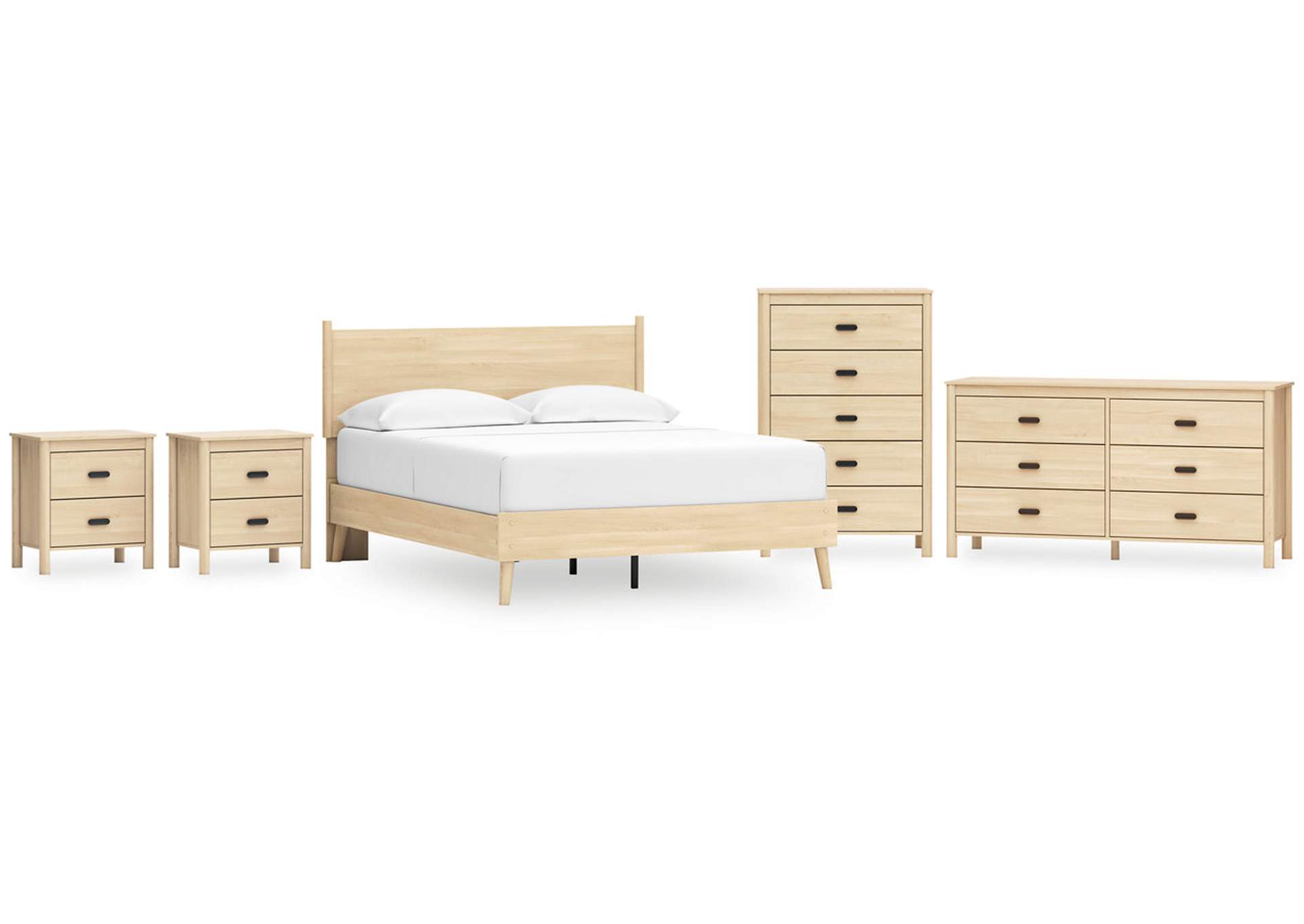 Cabinella Queen Platform Panel Bed with Dresser, Chest and 2 Nightstands,Signature Design By Ashley